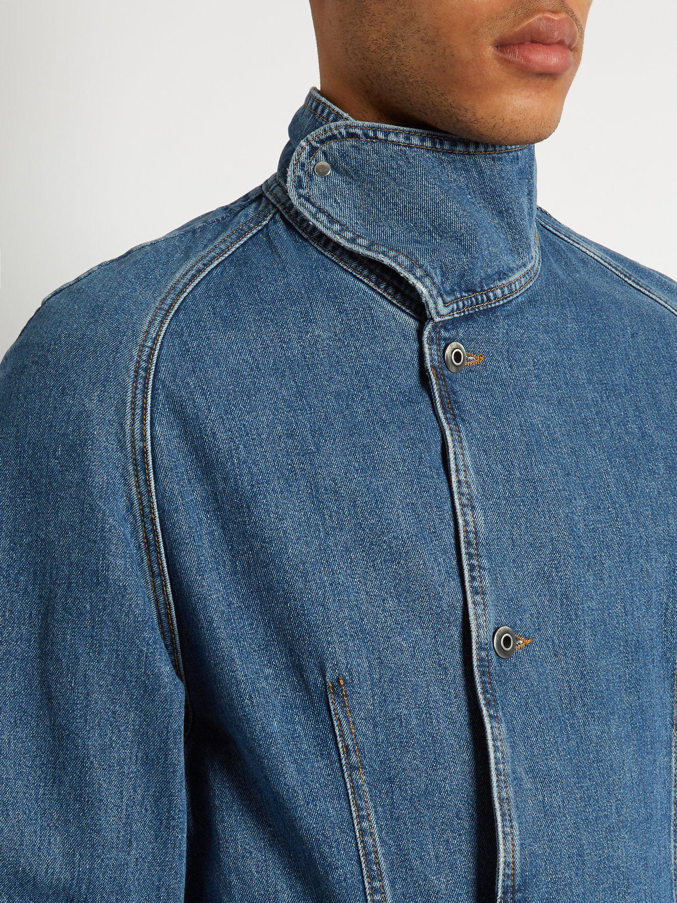 Lyst - J.W. Anderson High-neck Denim Jacket in Blue for Men