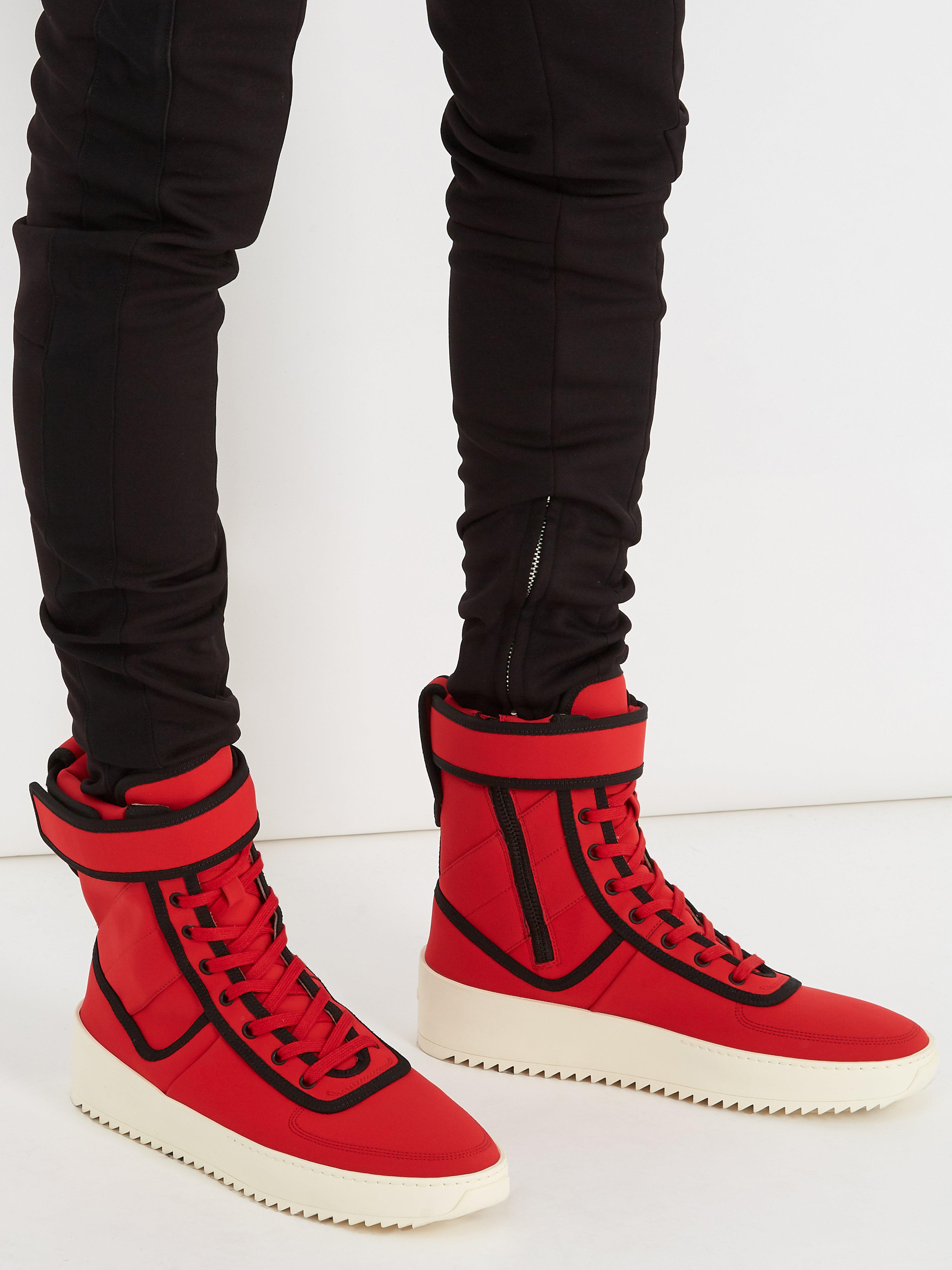 Fear Of God Neoprene Military Nylon High Top Sneakers in Red for Men - Lyst