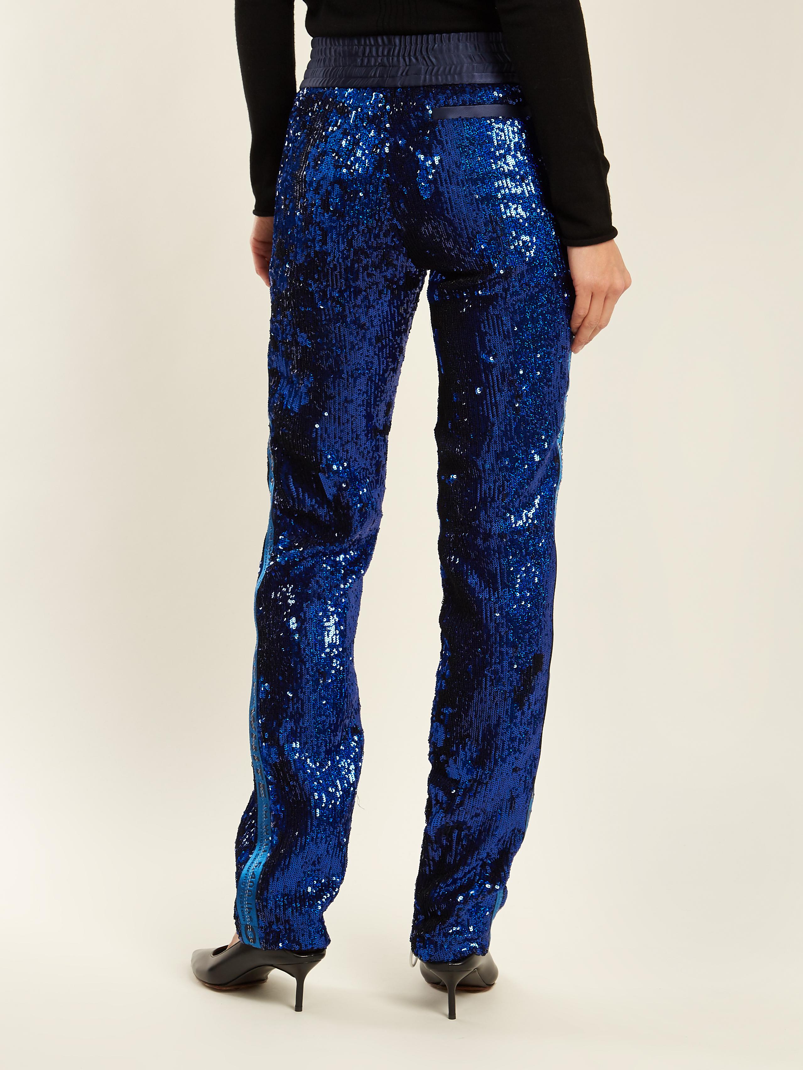 sequin track pants