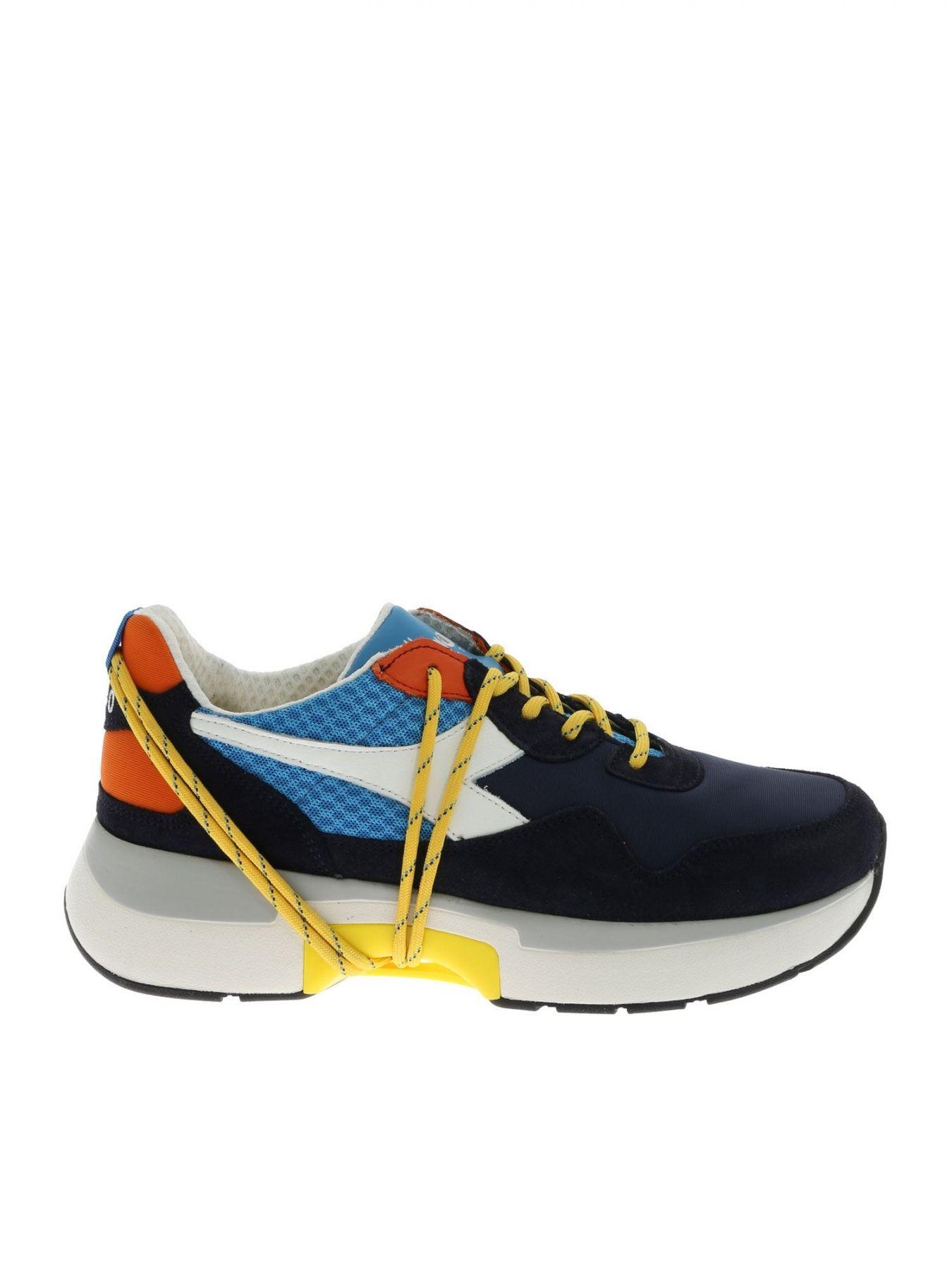 Diadora Blue Leather Sneakers for Men Lyst