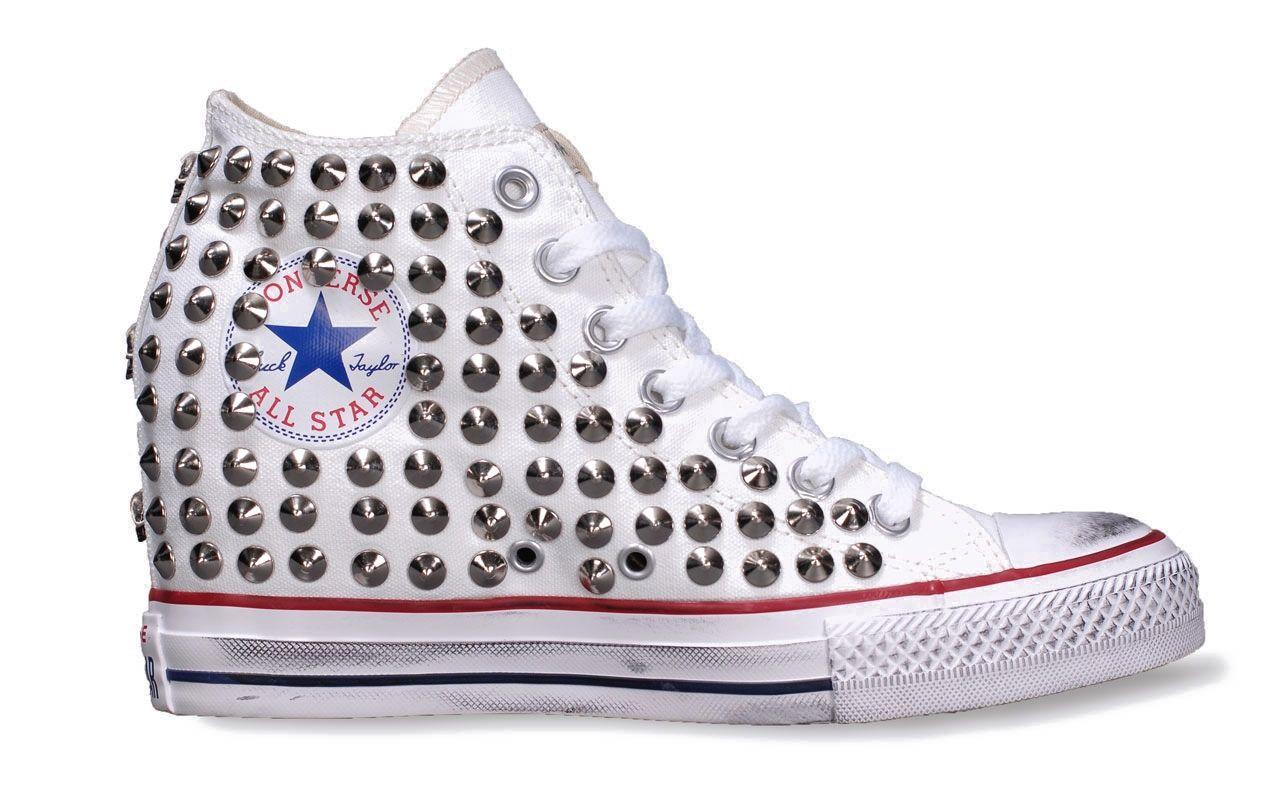 Converse White Fabric Hi Top Sneakers in White Lyst Converse White Fabric Hi Top Sneakers in White Lyst