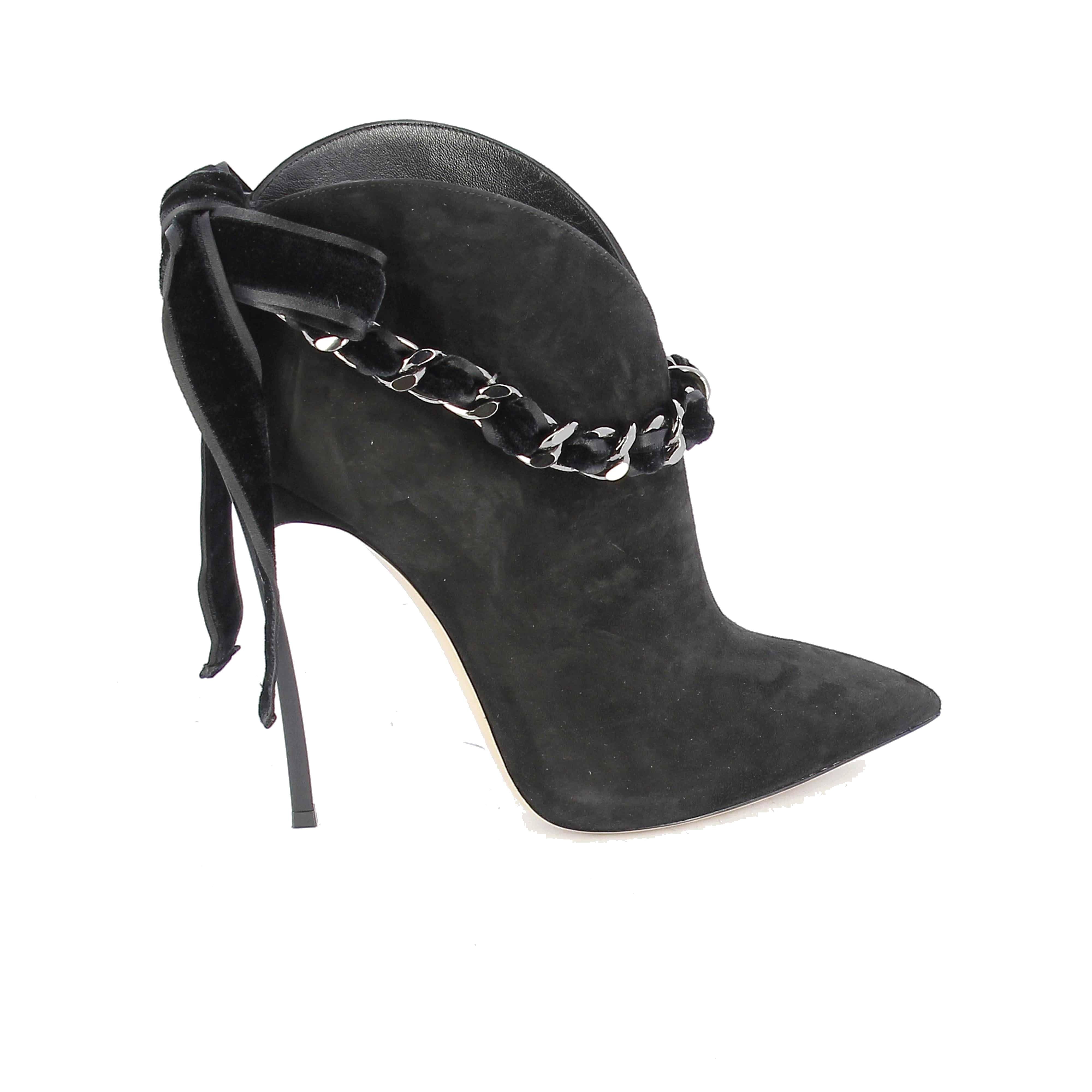 Casadei Black Suede Ankle Boots in Black - Lyst
