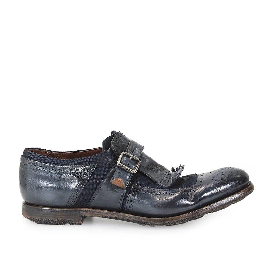 Church's Blue Leather Monk Strap Shoes in Blue for Men - Lyst