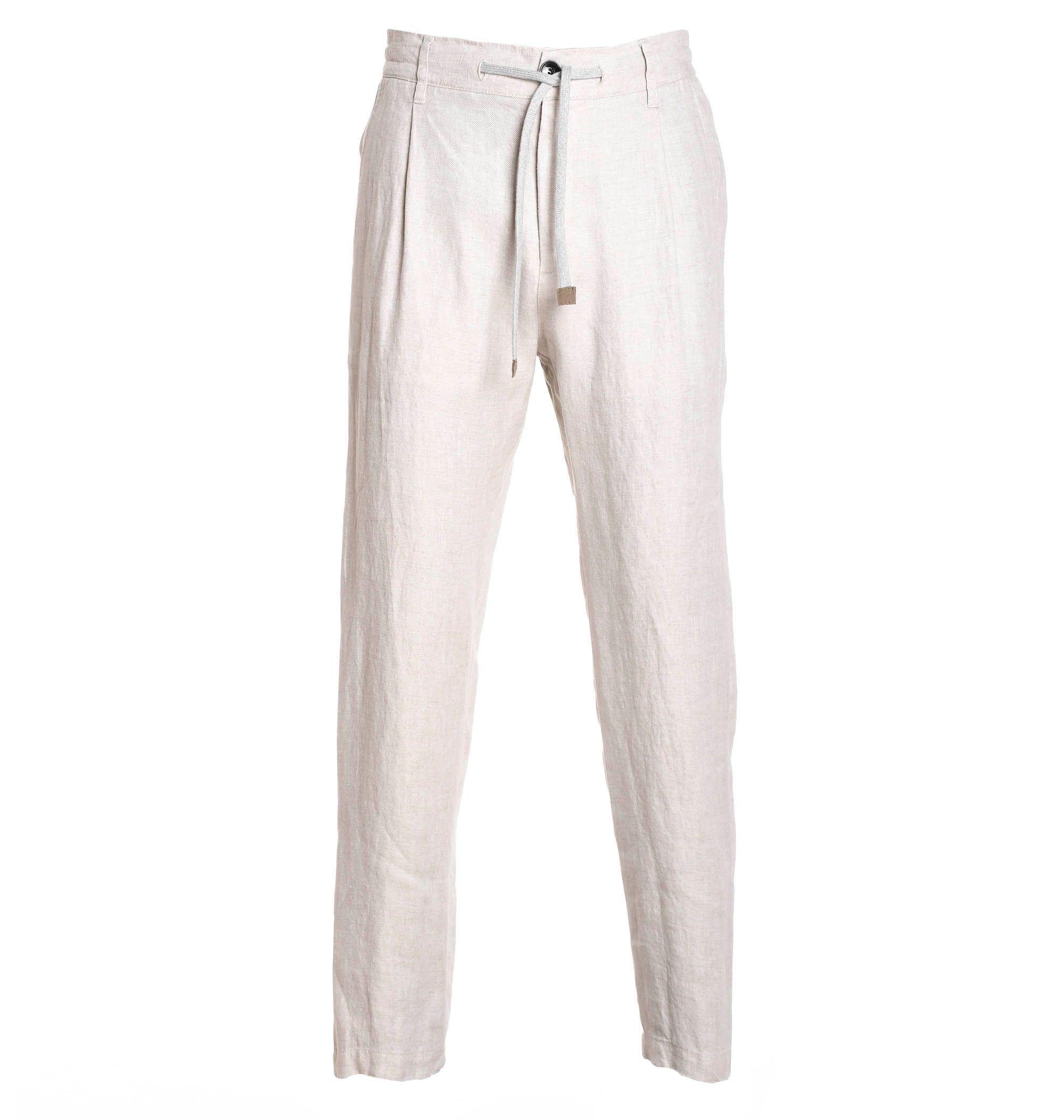 Eleventy White Linen Pants in White for Men Lyst
