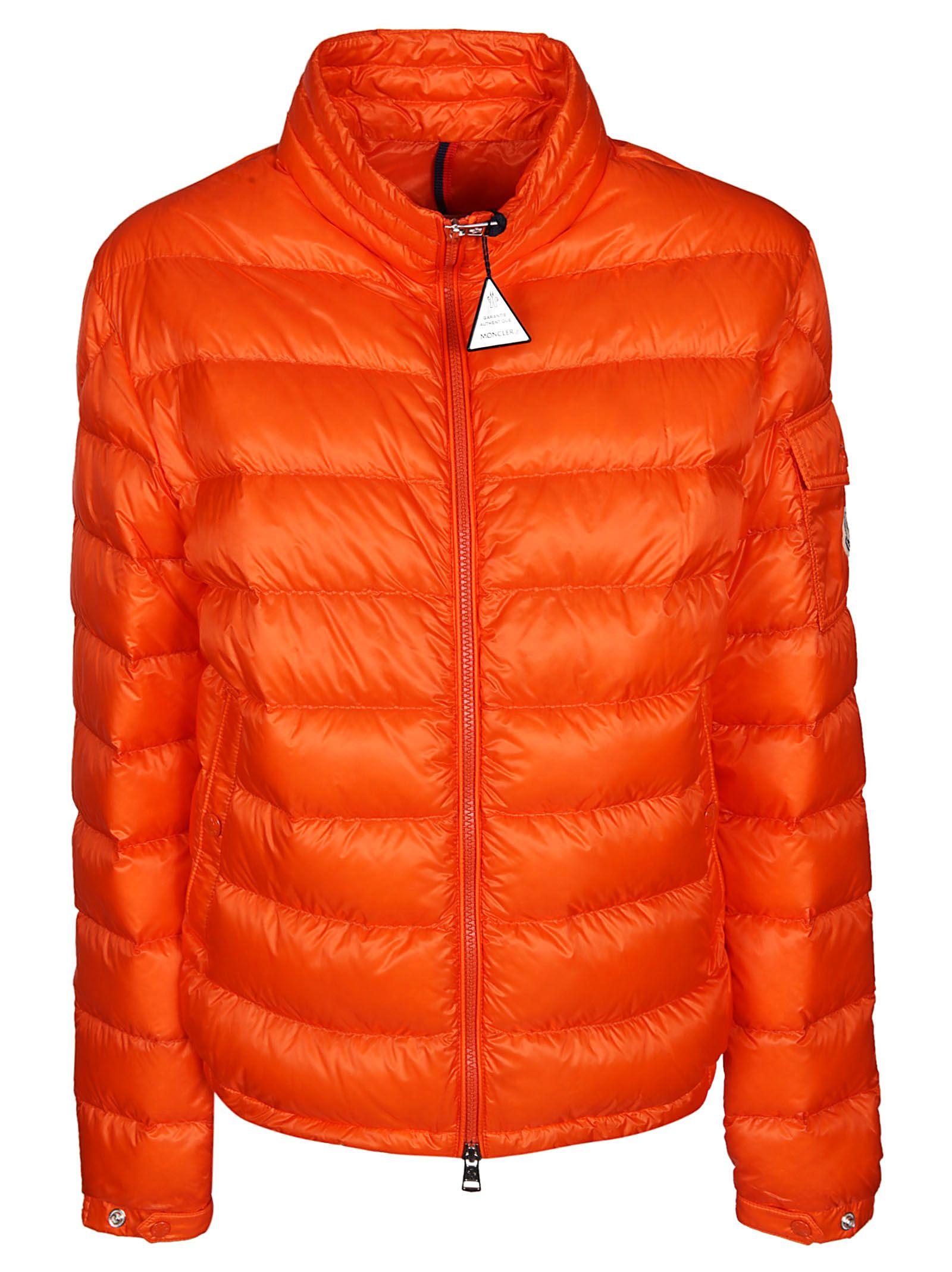 Moncler Synthetic Orange Polyamide Down Jacket for Men - Lyst