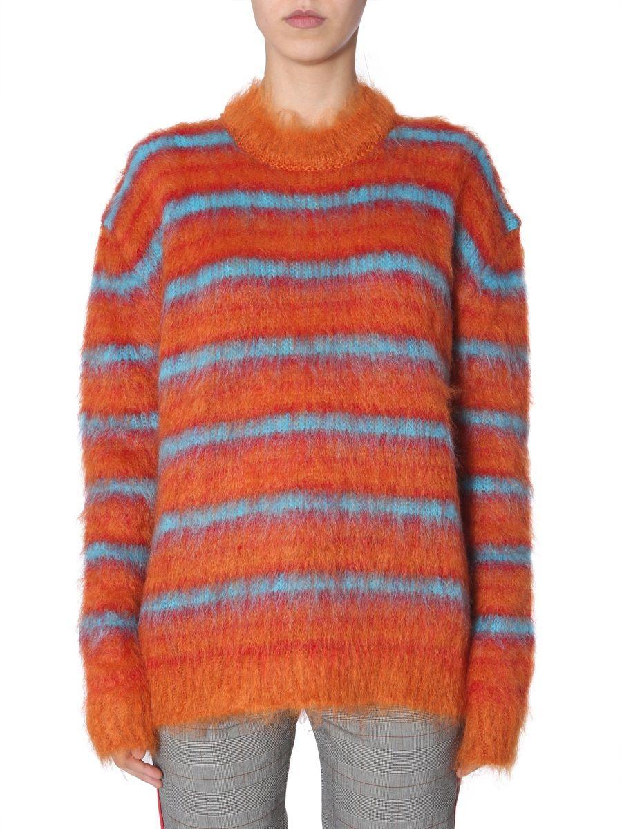 Marni Brushed Knit Striped Sweater In Orange in Orange Save 46 Lyst