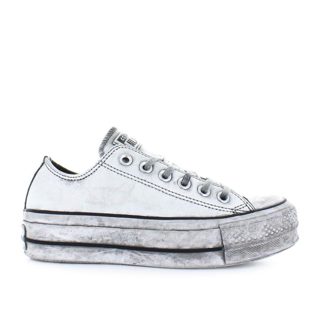 leather converse shoes white