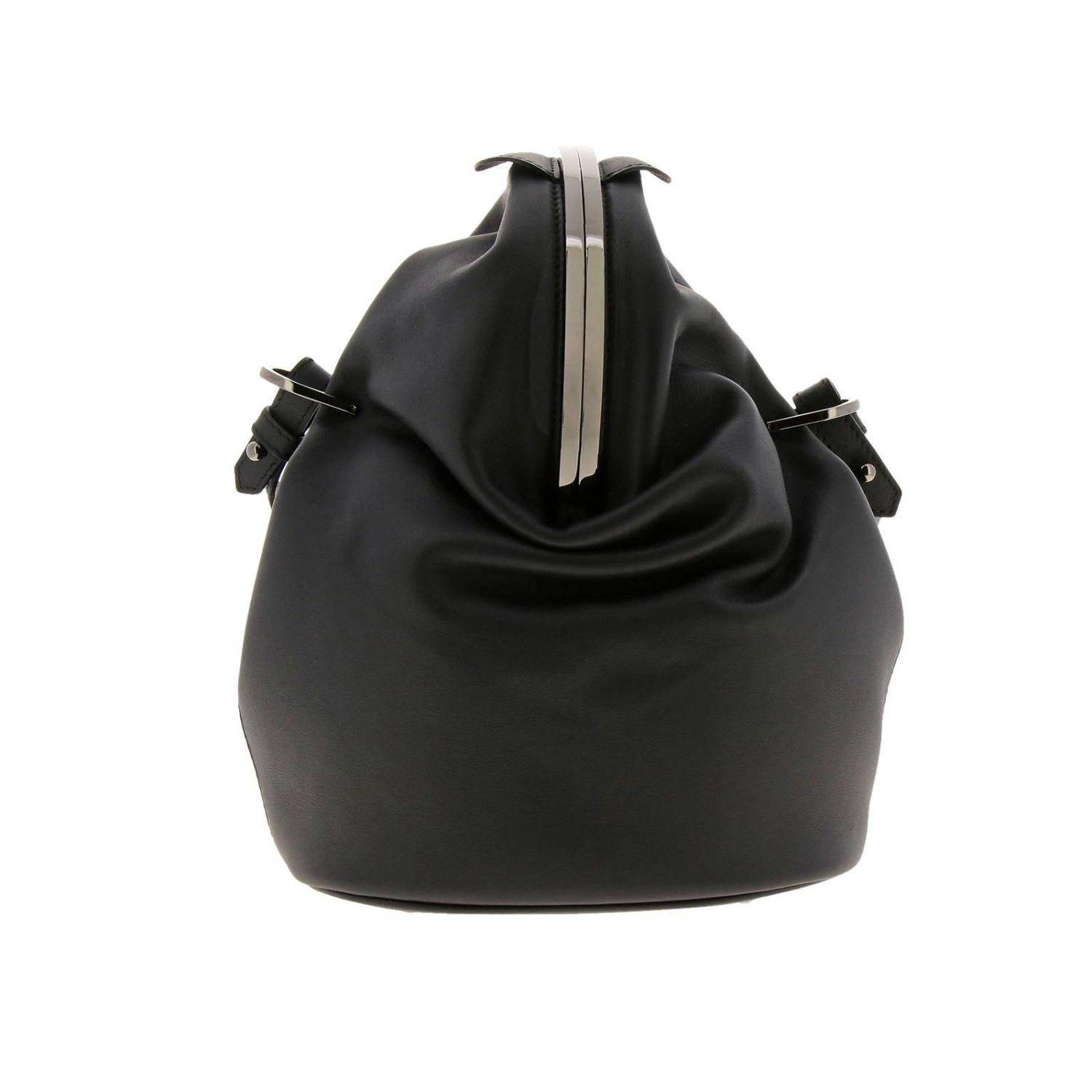 Max Mara Black Leather Shoulder Bag in Black - Lyst