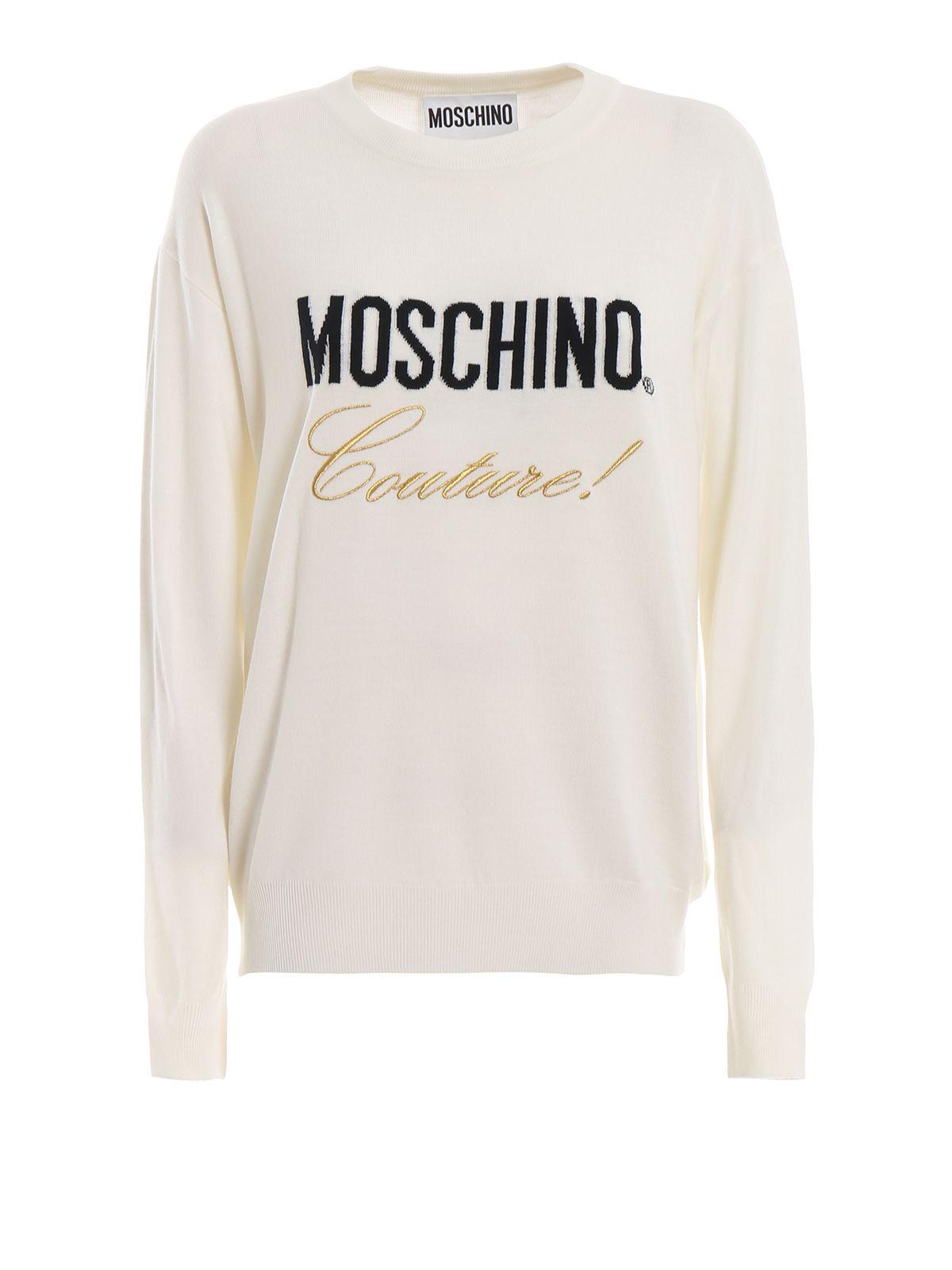 Moschino White Wool Sweater in White - Save 19% - Lyst