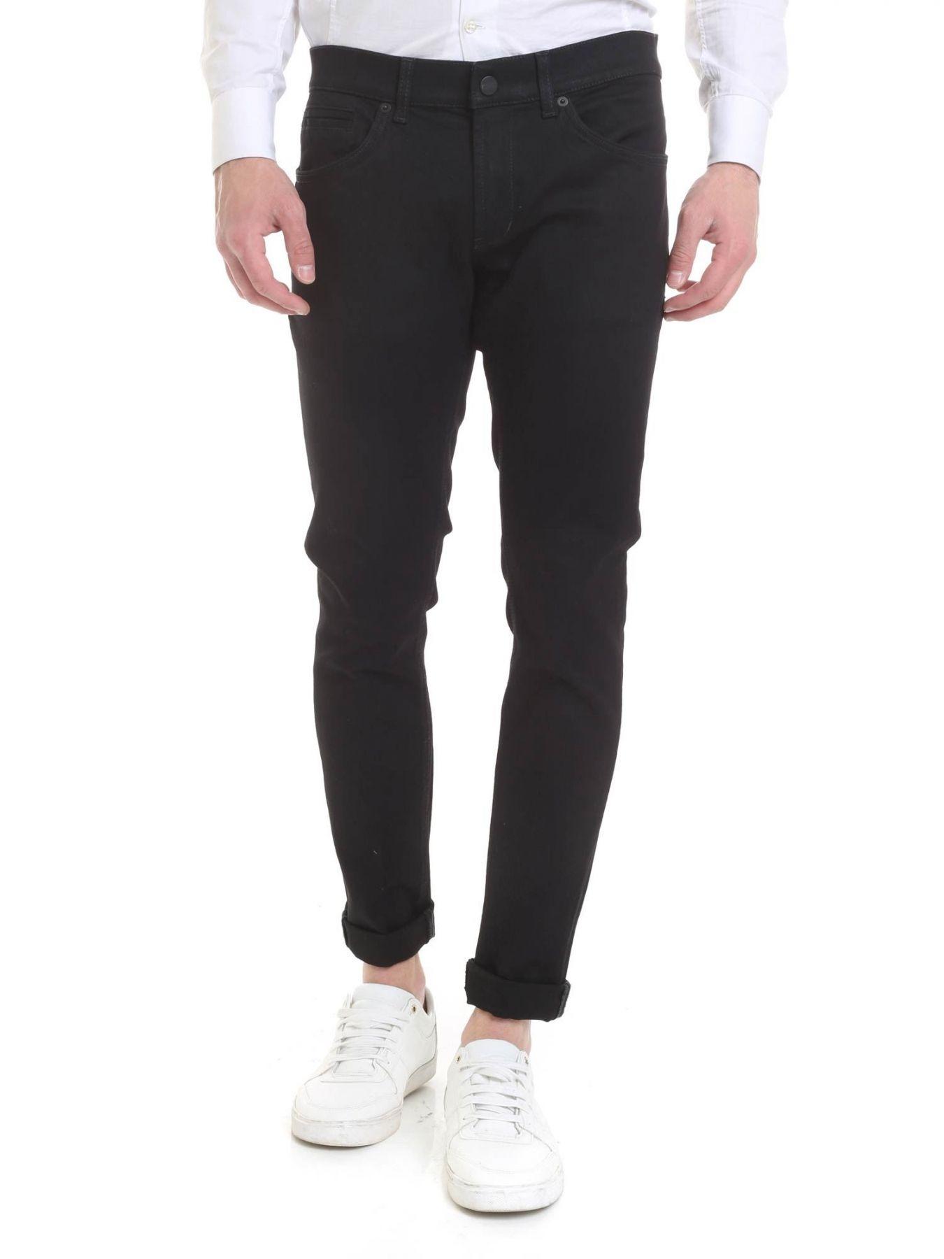 Dondup Black Cotton Jeans in Black for Men - Lyst