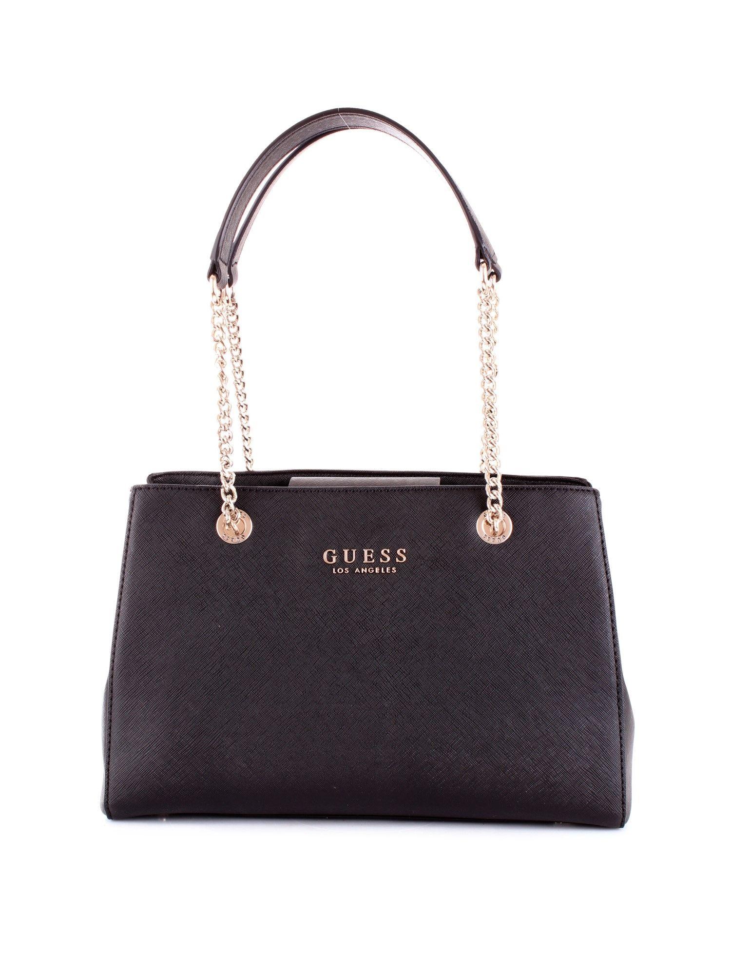 Guess Black Faux Leather Handbag in Black - Lyst