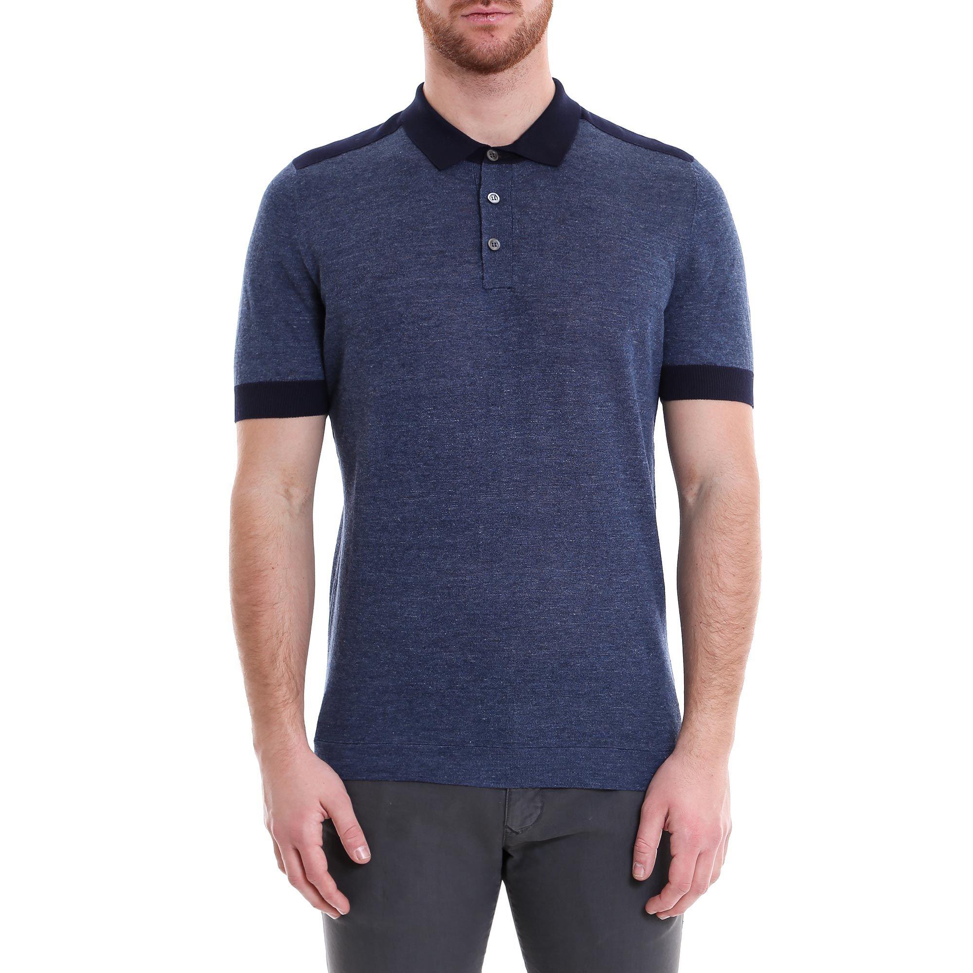 Brunello Cucinelli Blue Cotton Polo Shirt in Blue for Men - Lyst