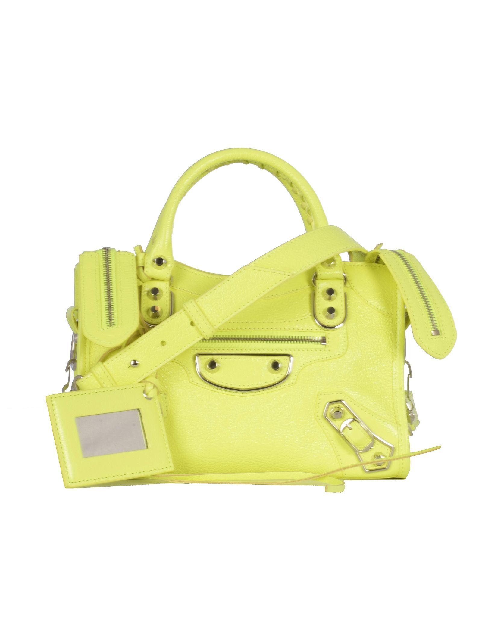 Balenciaga Yellow Leather Handbag in Yellow - Lyst