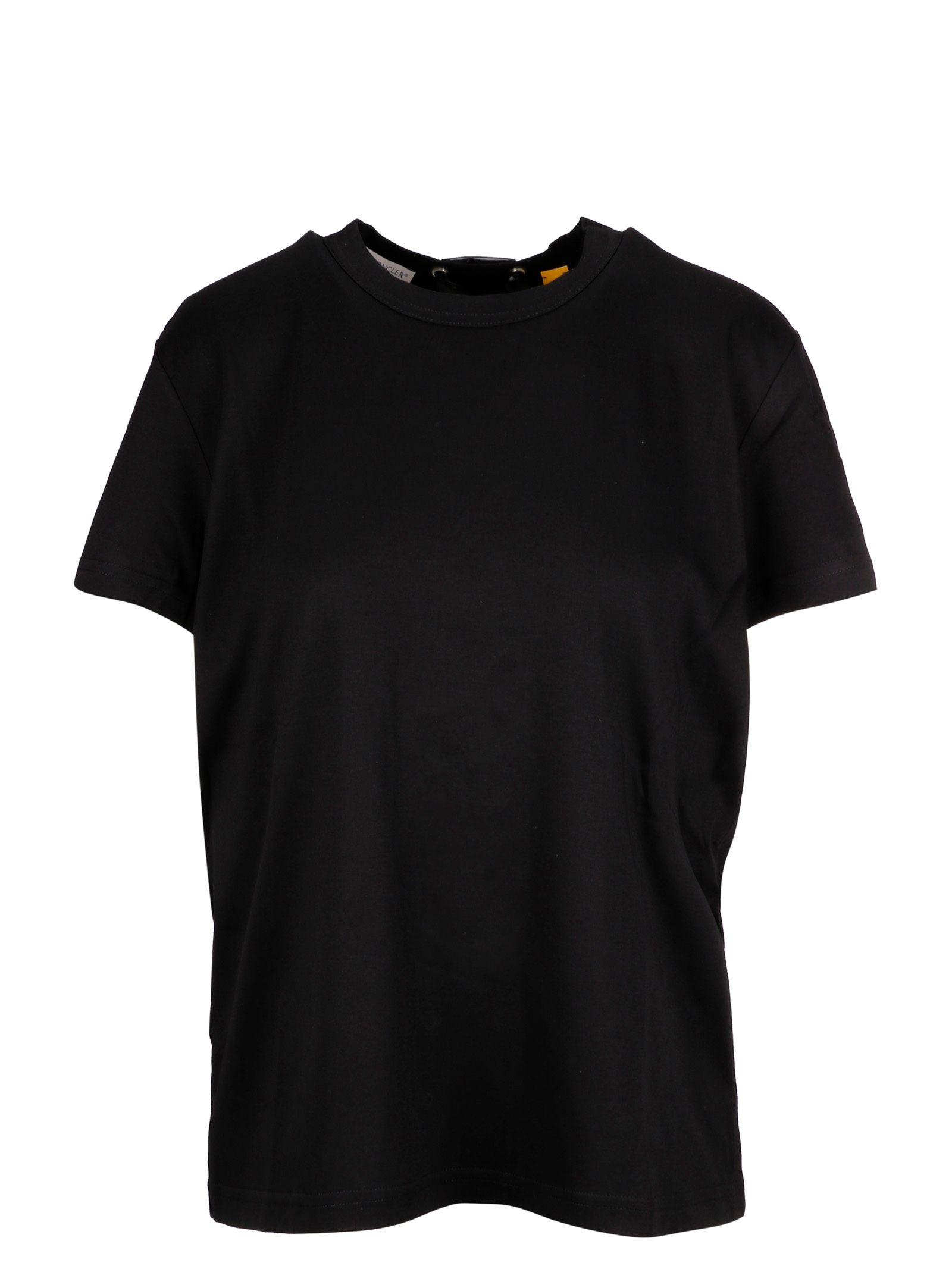 Moncler Black Cotton T-shirt in Black - Lyst