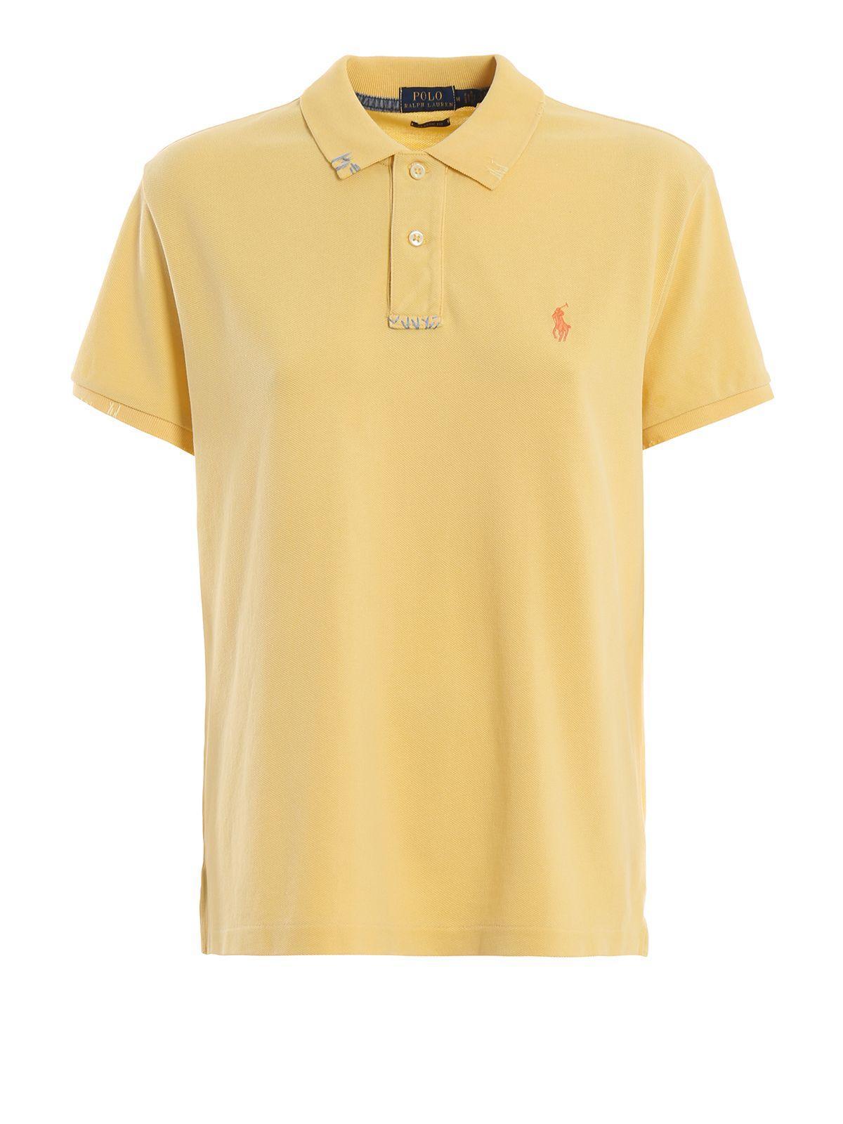 Ralph Lauren Yellow Cotton Polo Shirt in Yellow - Lyst