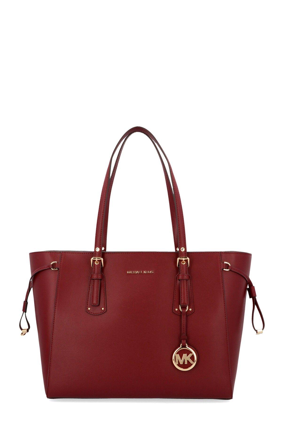 Michael Kors Burgundy Leather Tote In Red Lyst