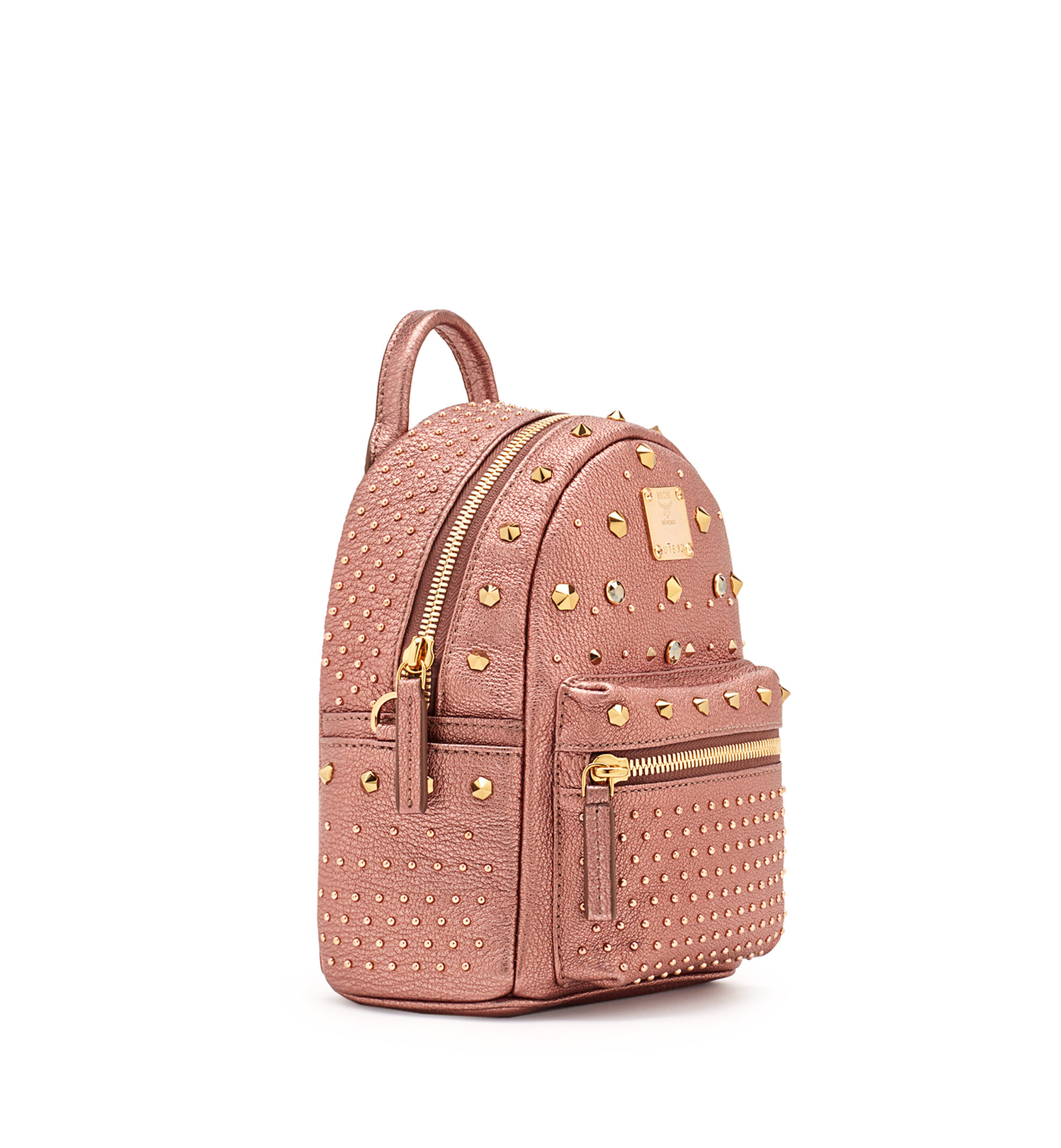 Mcm Embellished Studded Backpack in Pink | Lyst