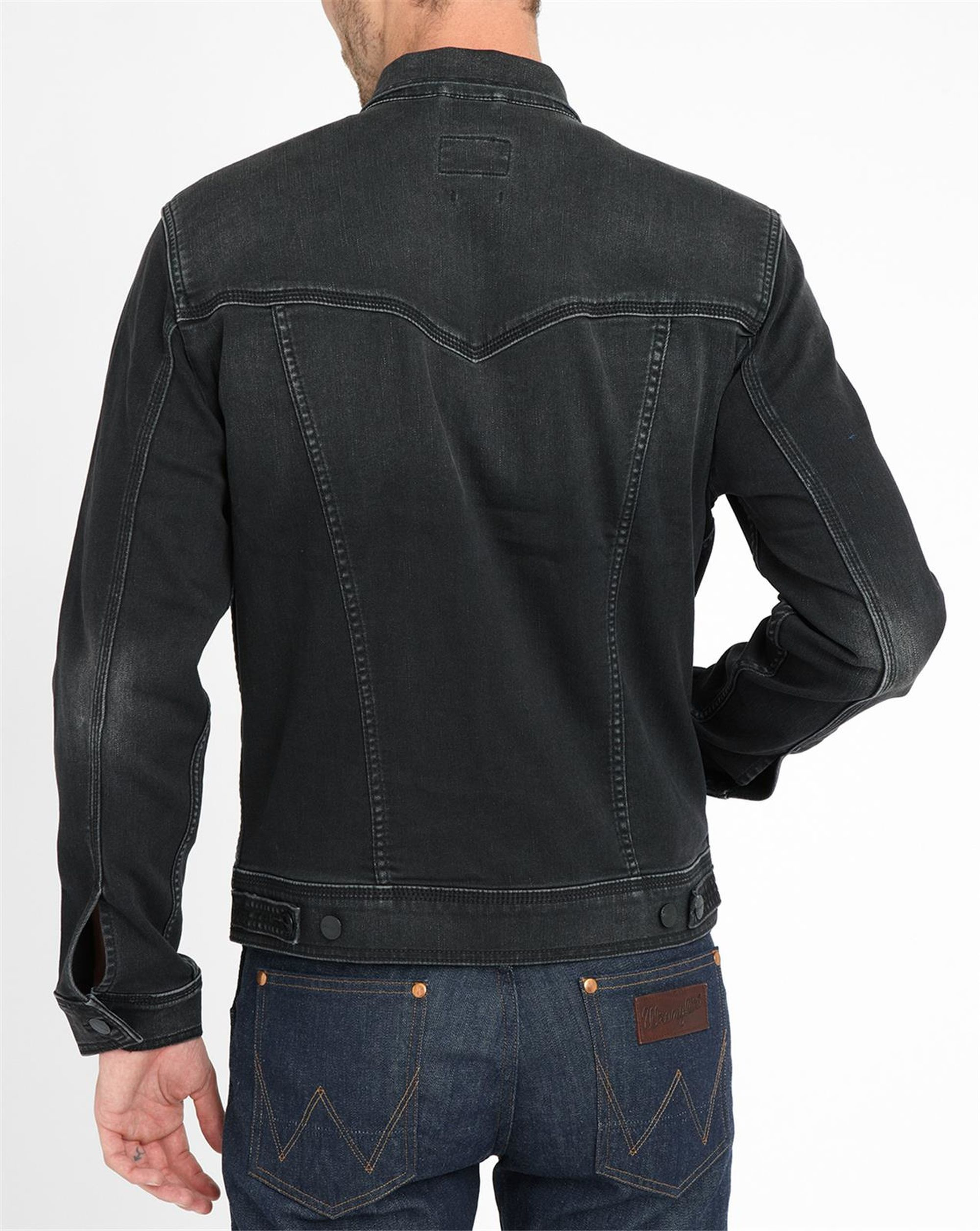 Wrangler Black Faded Jean Jacket in Black for Men | Lyst