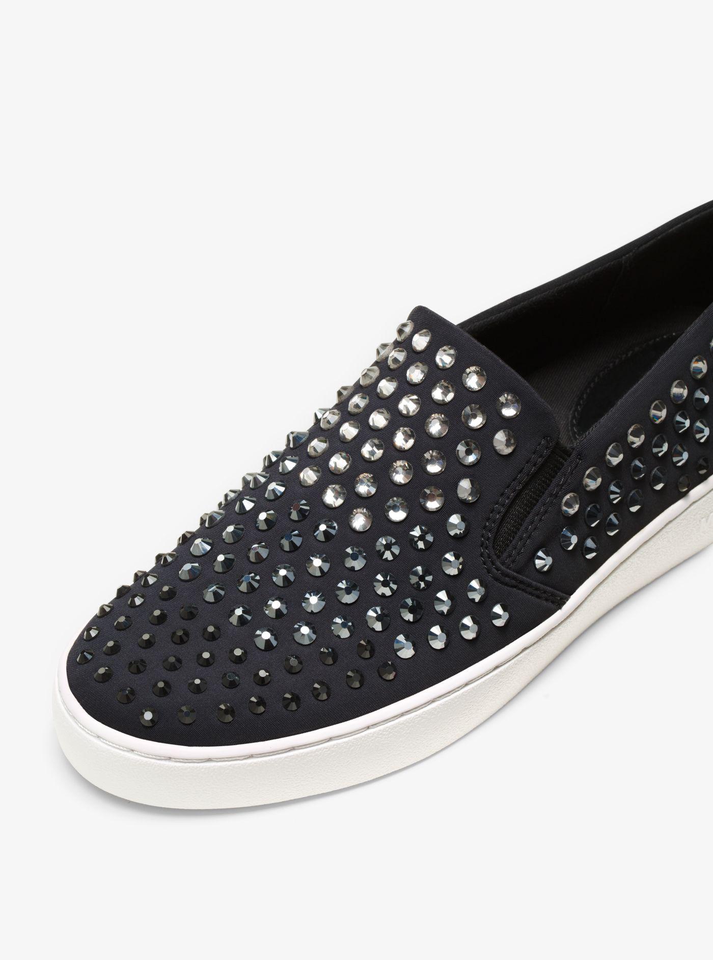 Michael Kors Keaton Stud-embellished Slip-on Sneaker in Black - Lyst