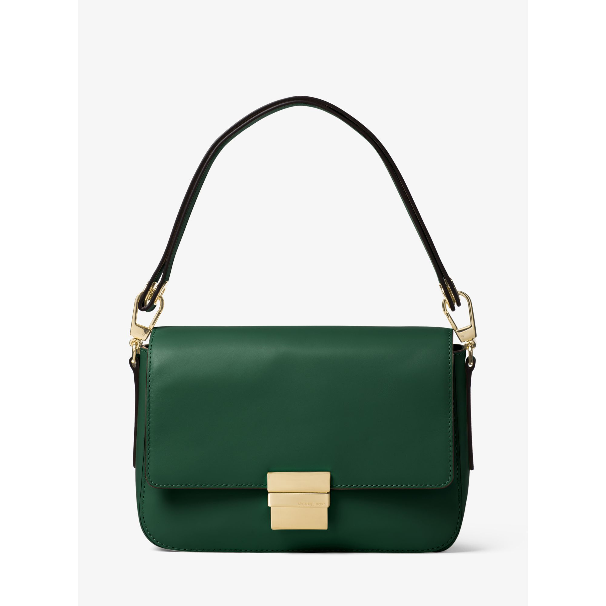 Lyst Michael Kors Madelyn Large Leather Shoulder Bag In Green Gallery