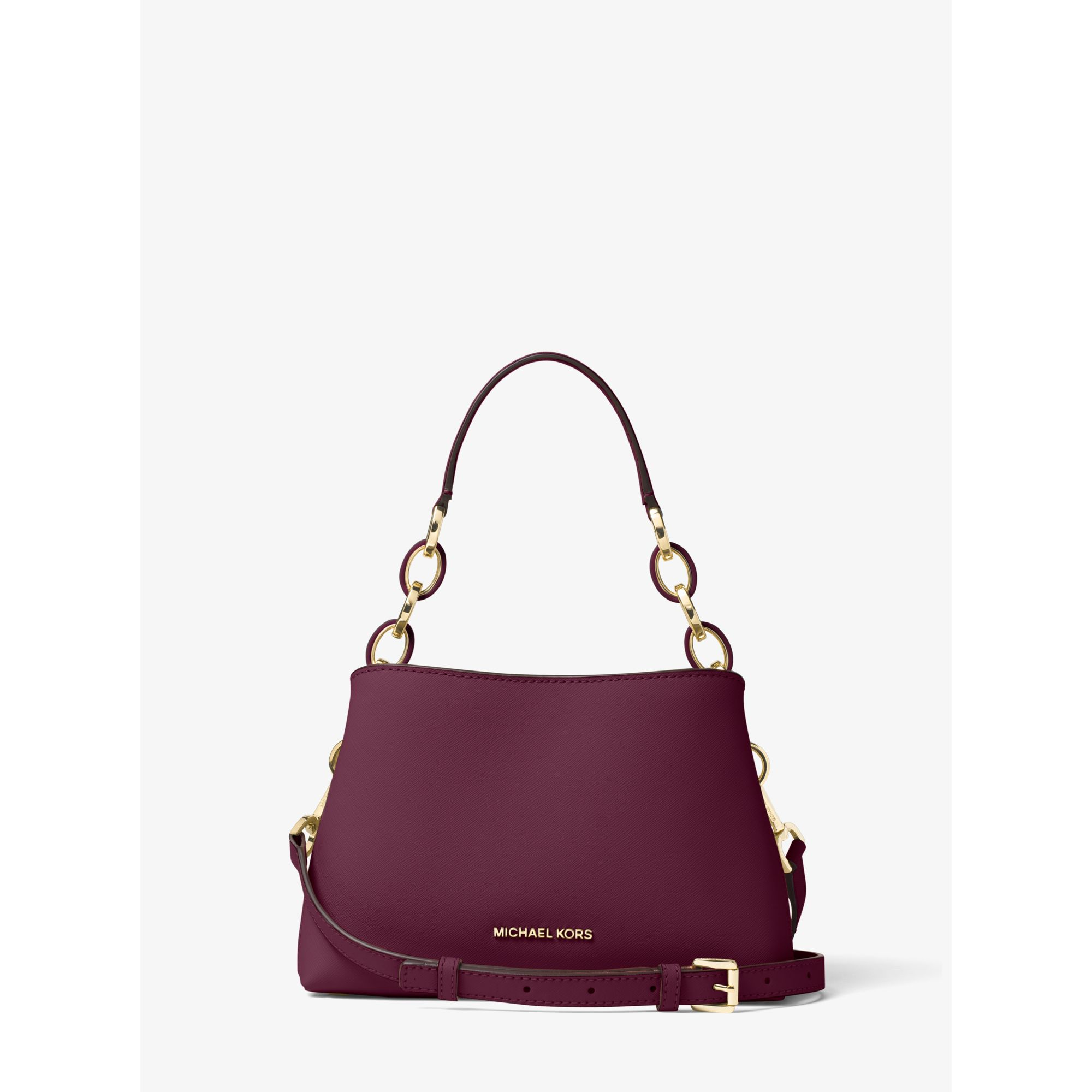 Michael kors Portia Small Saffiano Leather Shoulder Bag in Purple Lyst