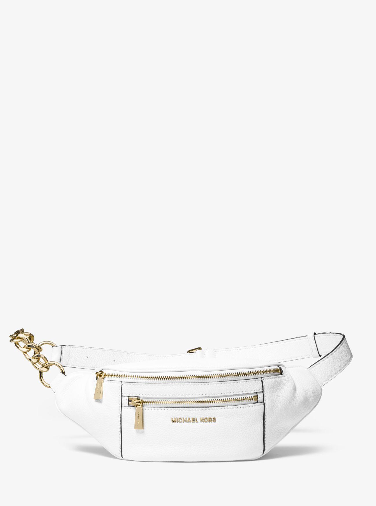 Michael Kors Medium Pebbled Leather Belt Bag in White - Lyst