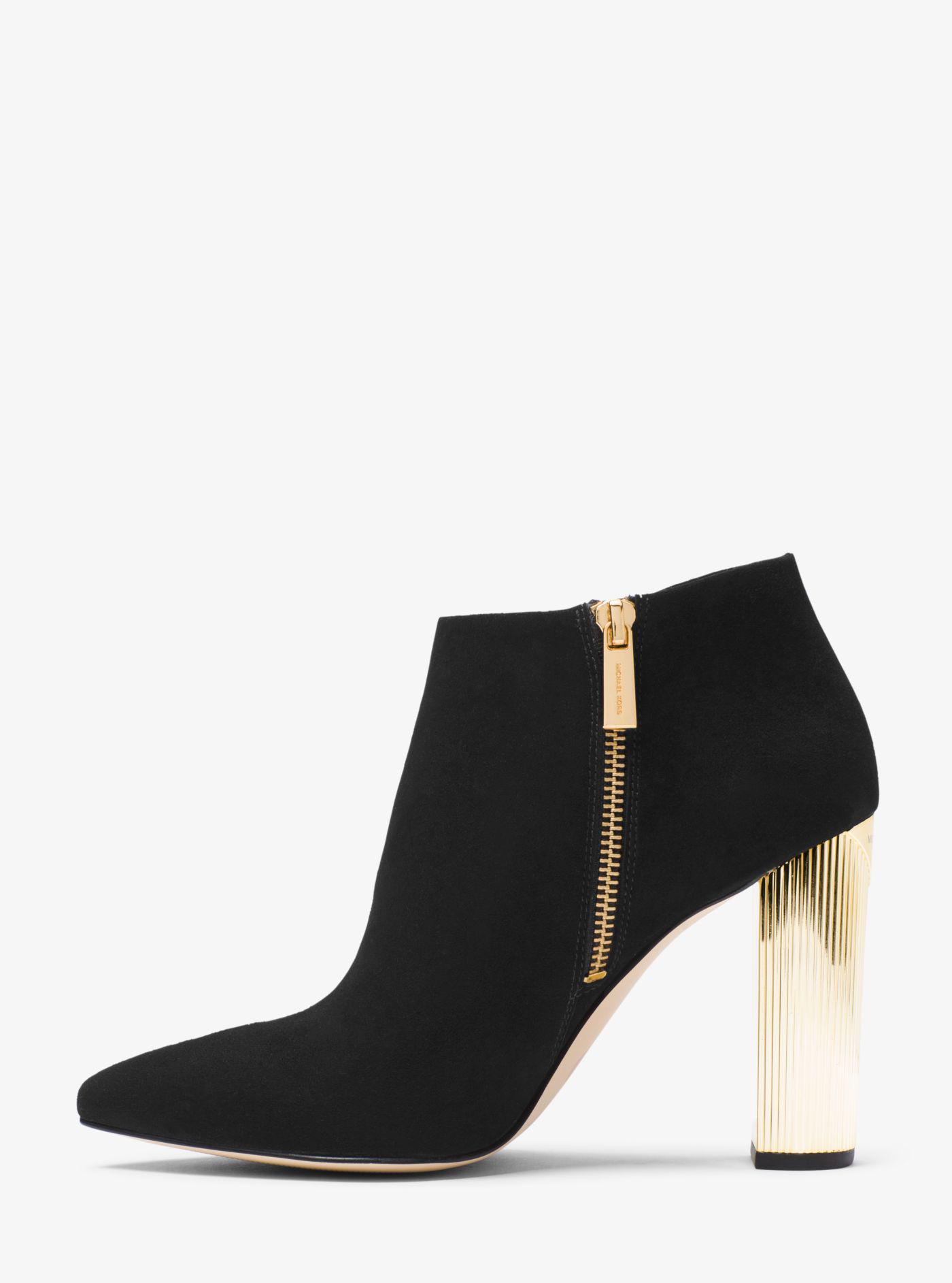 Michael Kors Paloma Suede Bootie in Black - Lyst