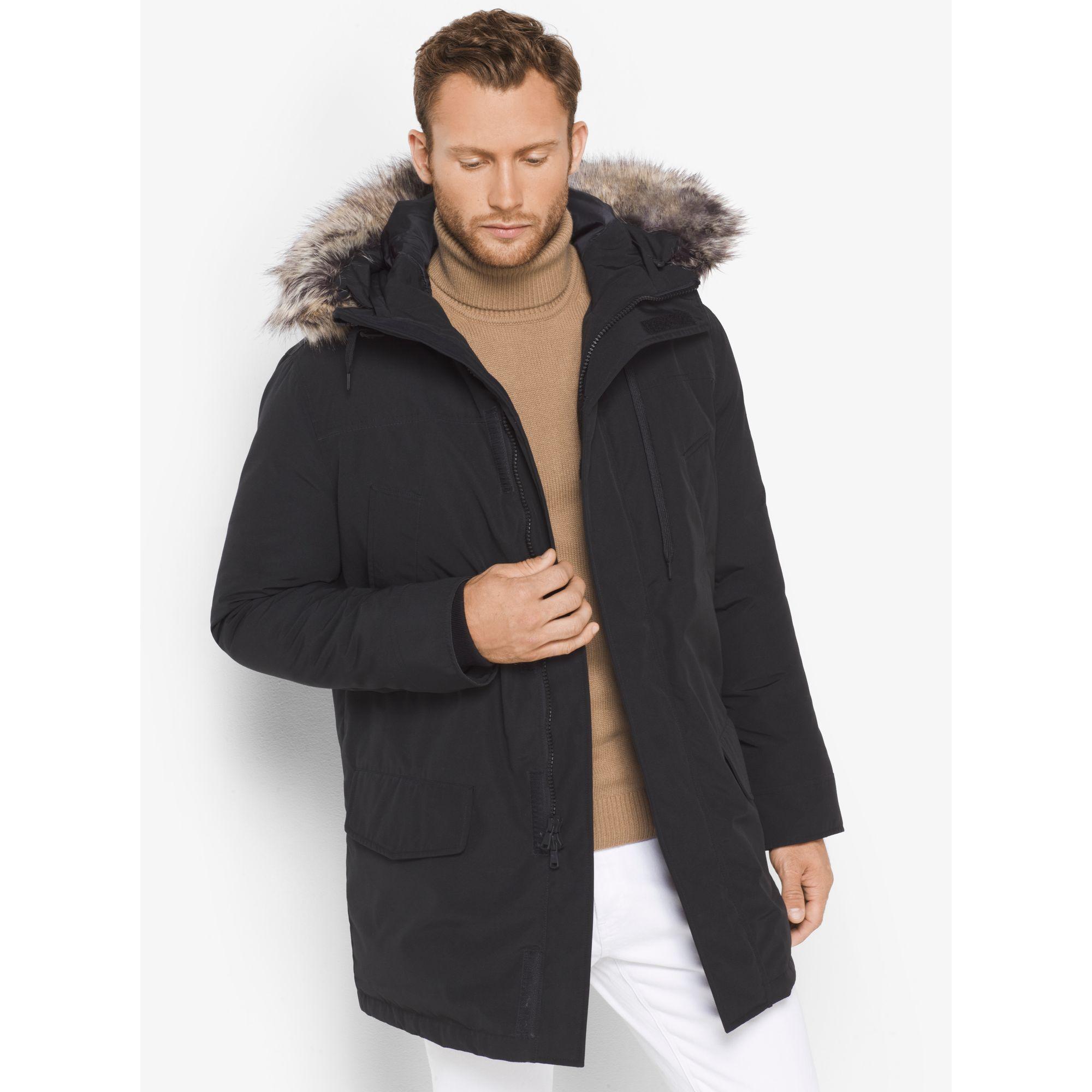 Lyst - Michael Kors Faux-fur Trimmed Tech Parka in Black for Men