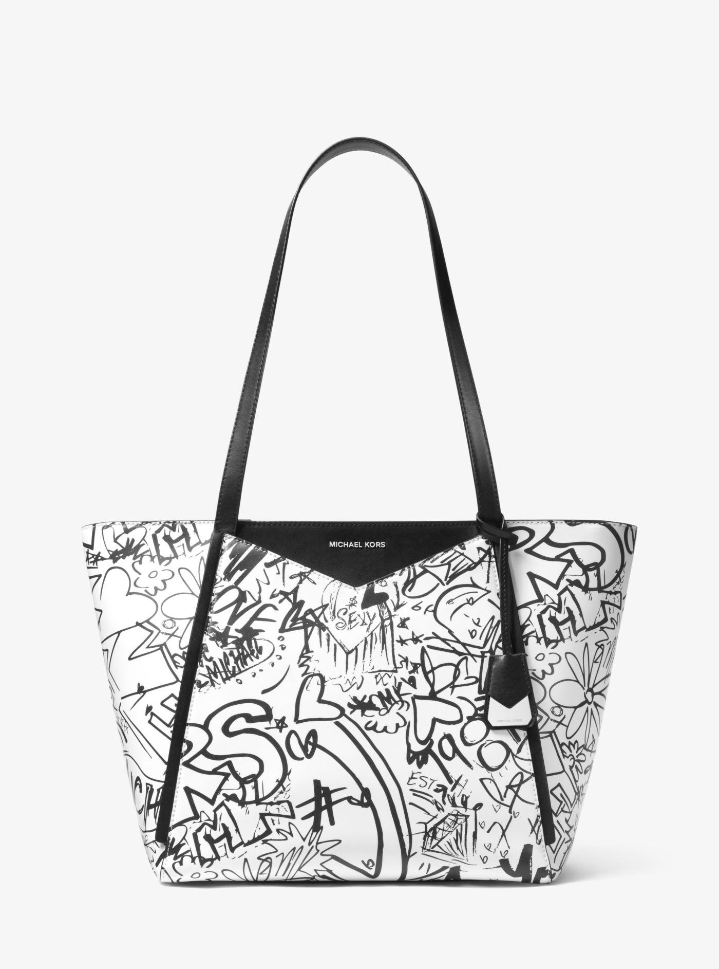Lyst Michael Kors Whitney Large Graffiti Leather Tote Gallery