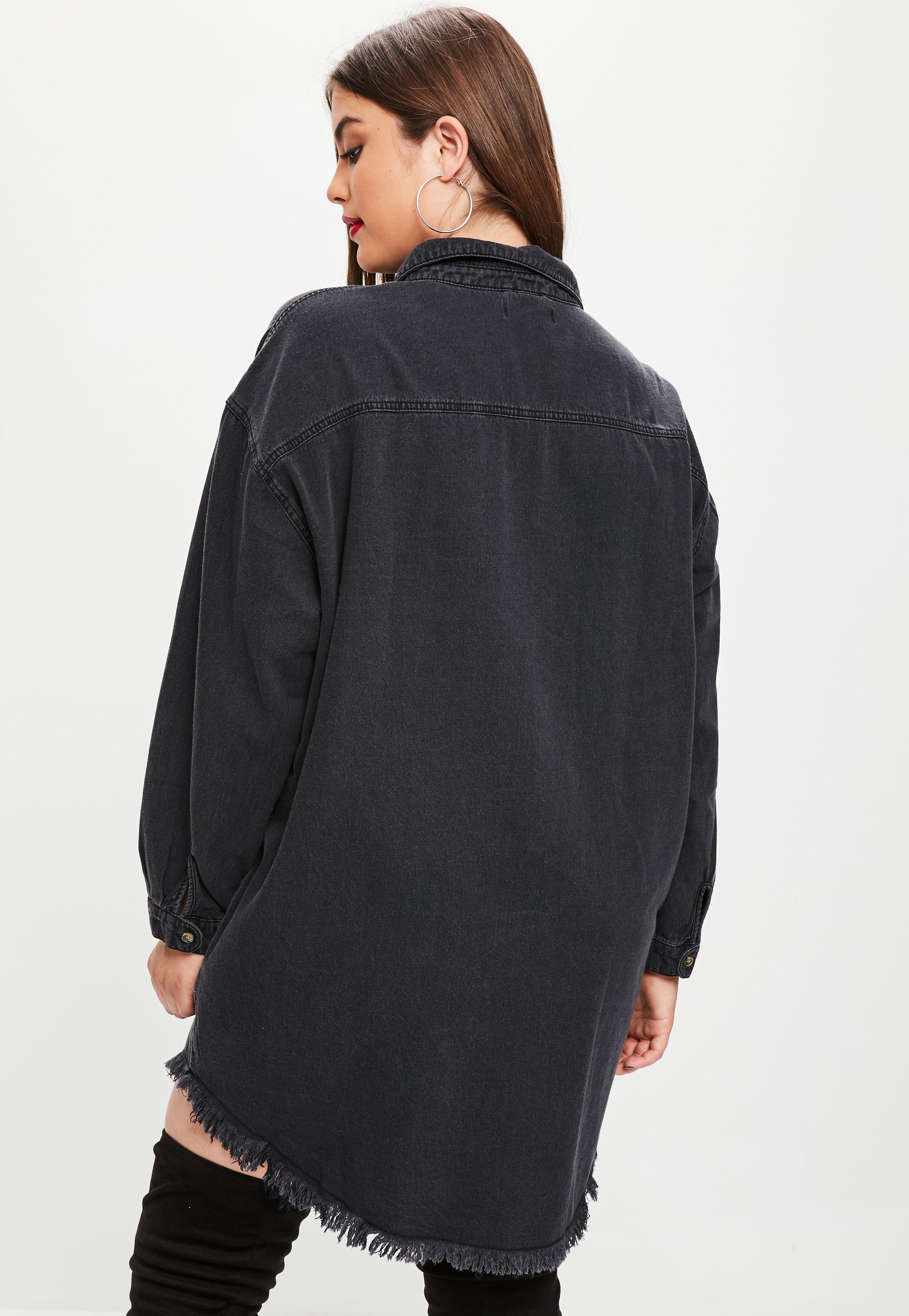 Lyst Missguided Plus  Size  Black Oversized  Denim  Shirt  