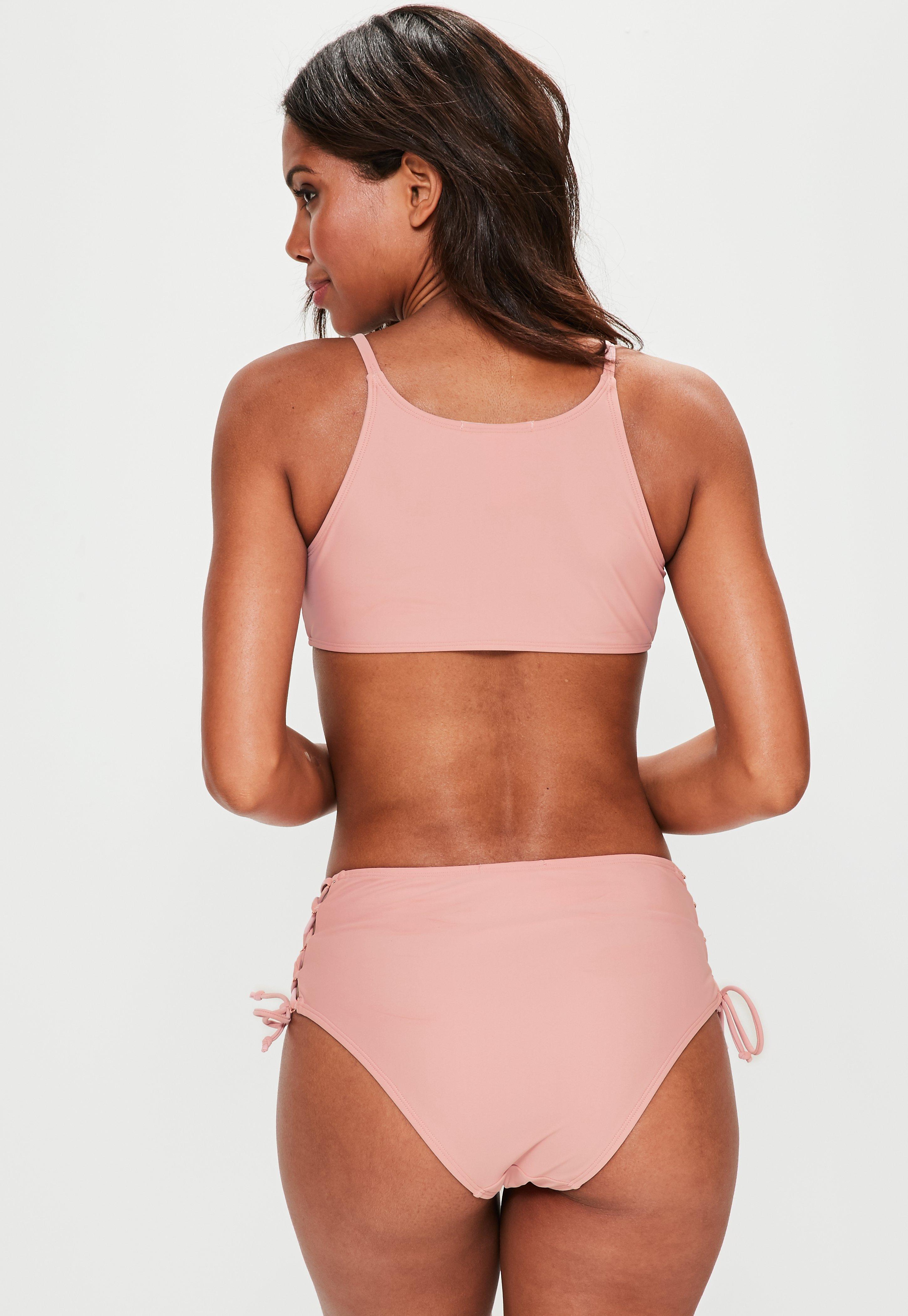 Bikini Eyelet Set Lyst Lace Pink Up In Missguided wn4nCqFp