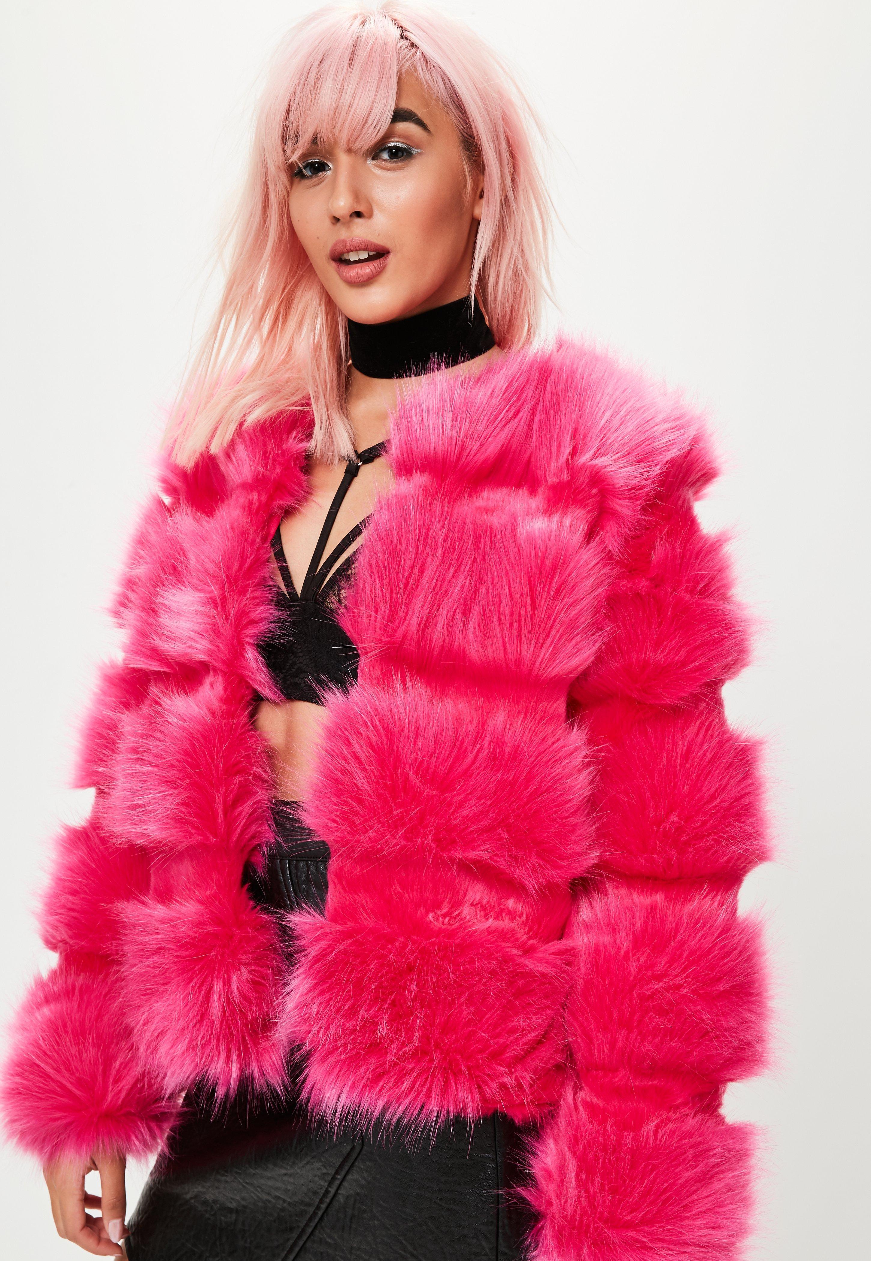 Lyst - Missguided Pink Pelted Short Faux Fur Jacket in Pink