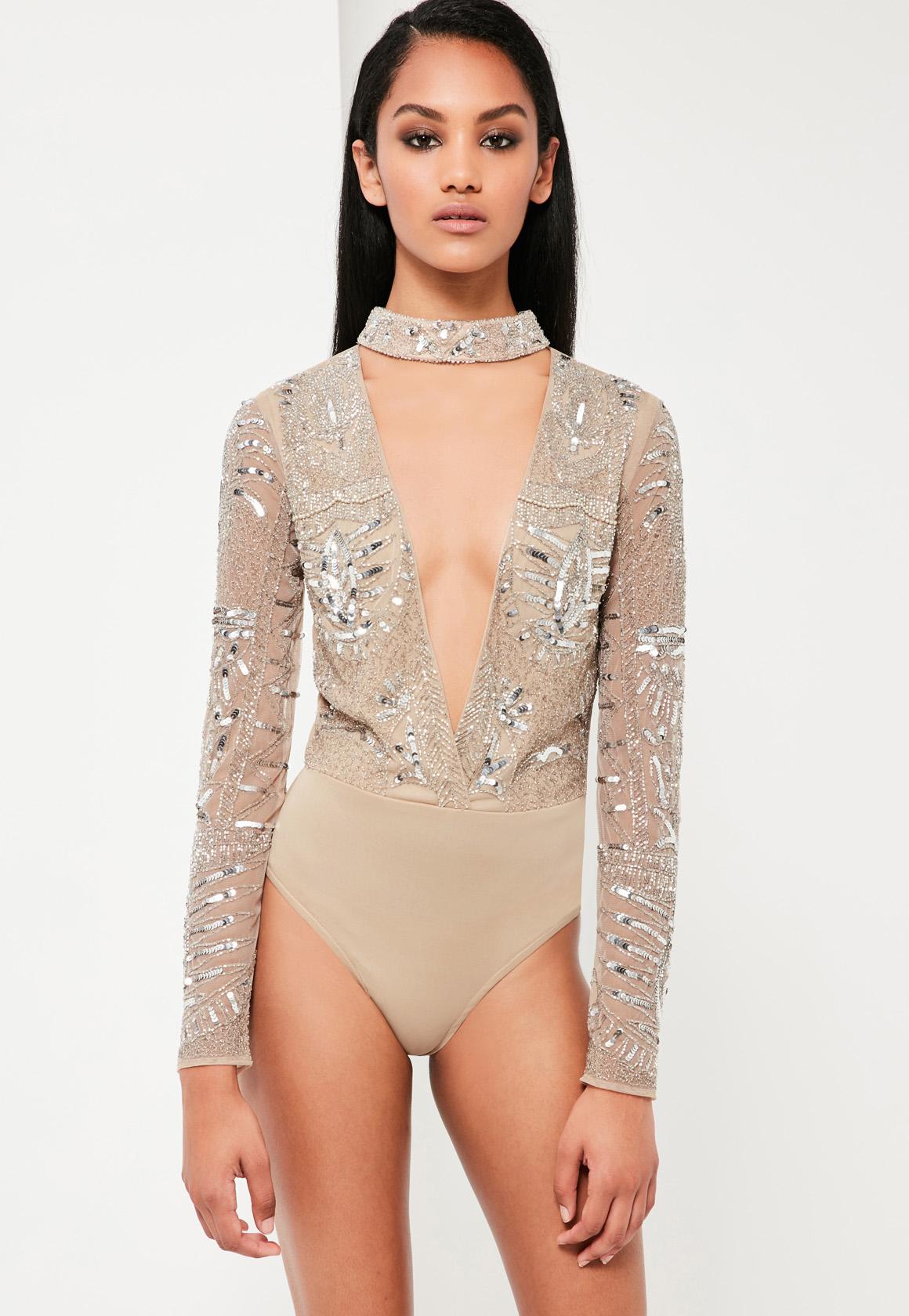 womens embellished bodysuit