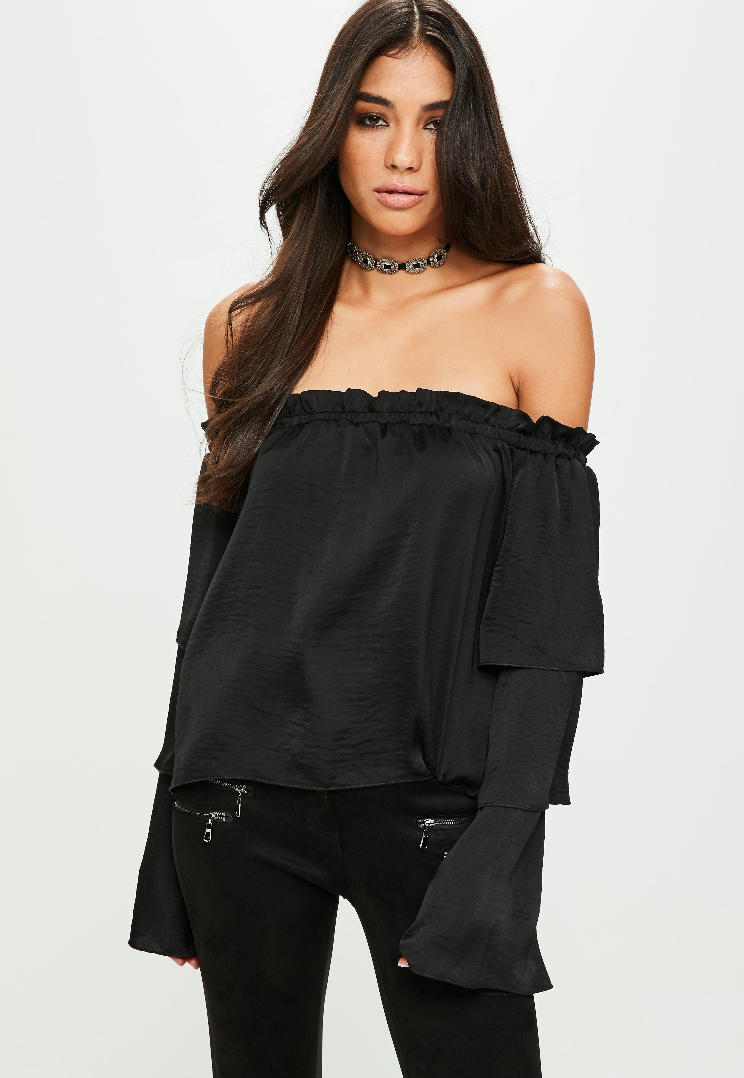 Black Bardot Top : Elevate your look with our range of bardot tops.