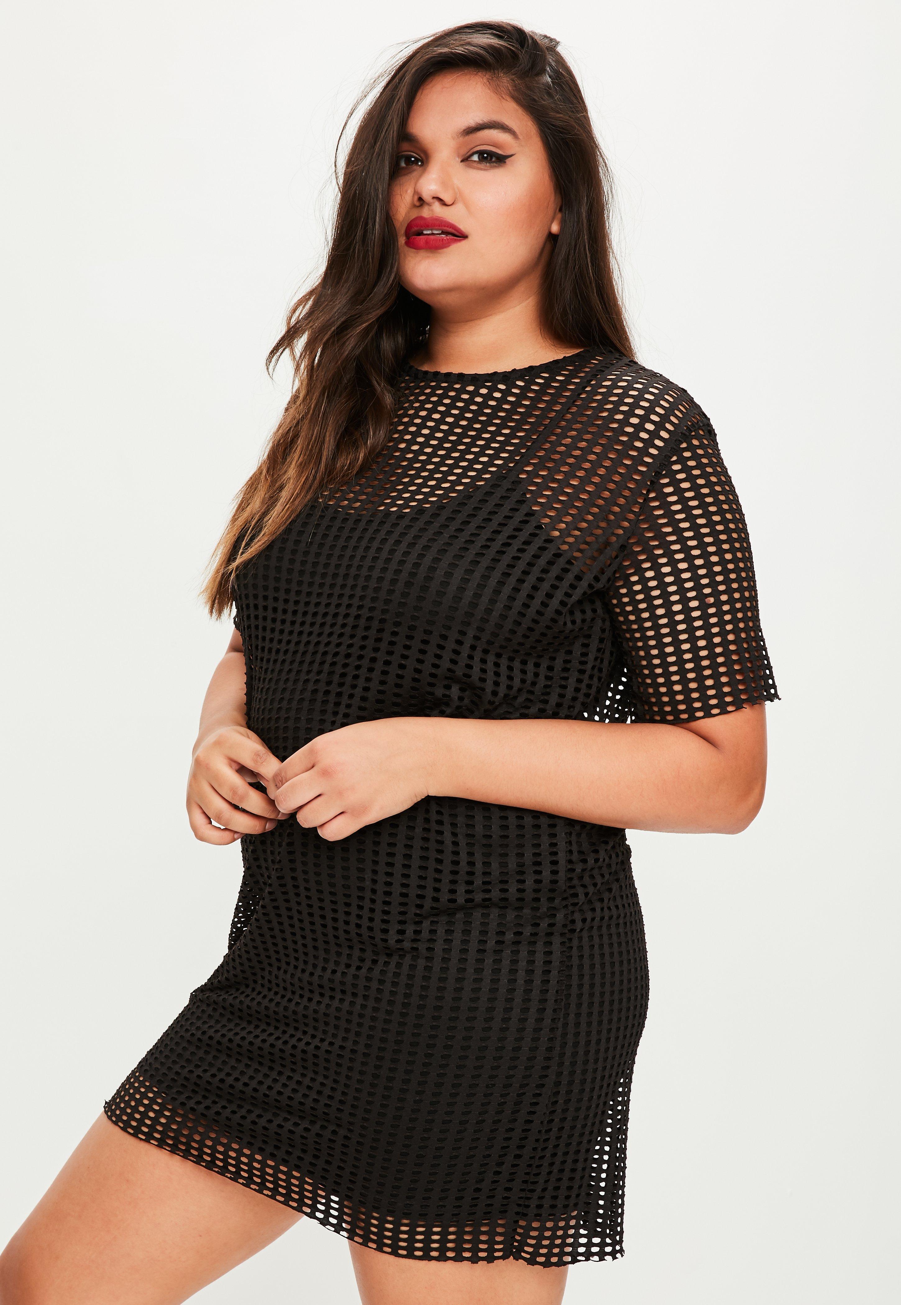 fishnet oversized t shirt dress