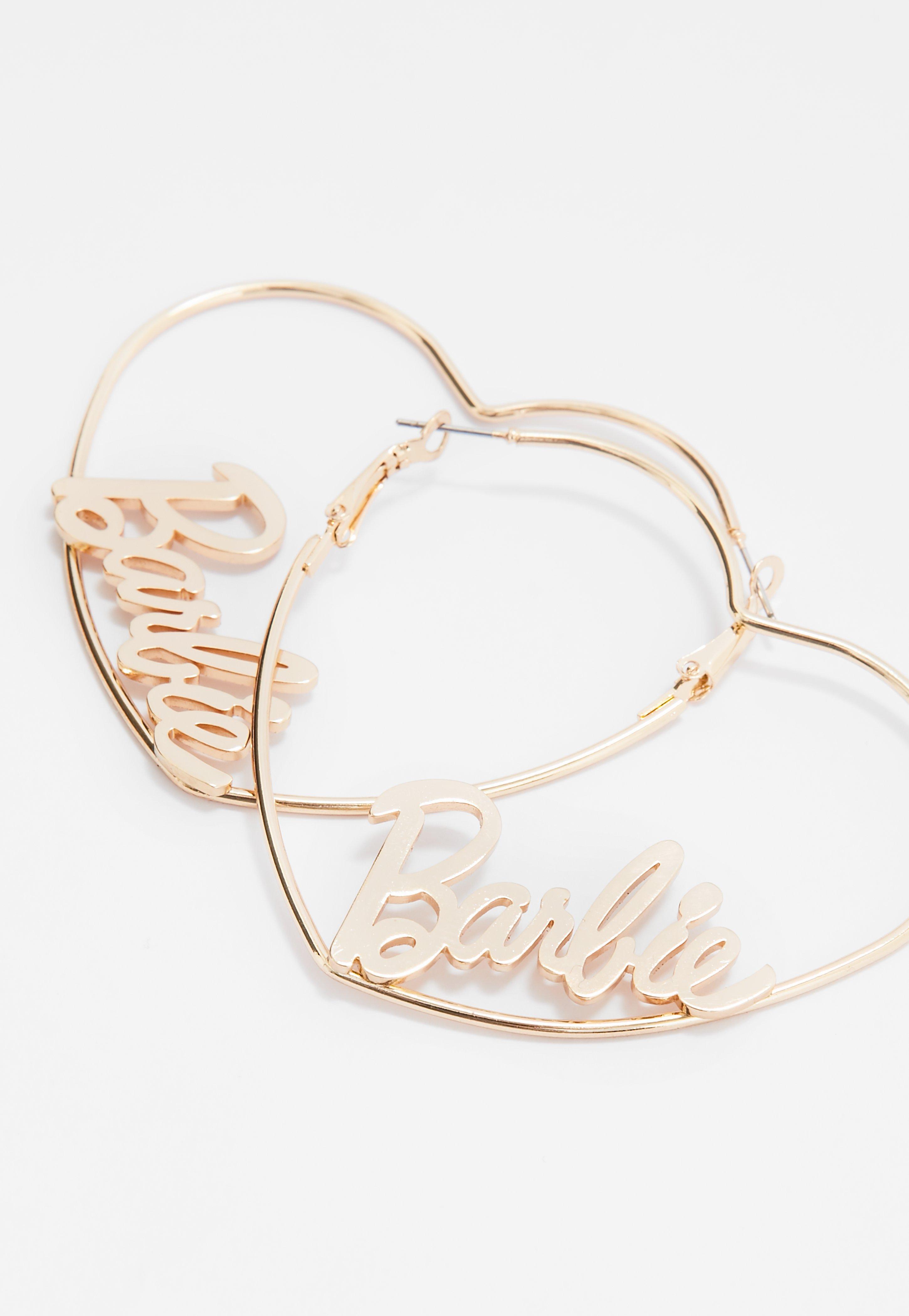 Lyst Missguided Barbie X Gold Loveheart Hoop Earrings In Metallic Gallery