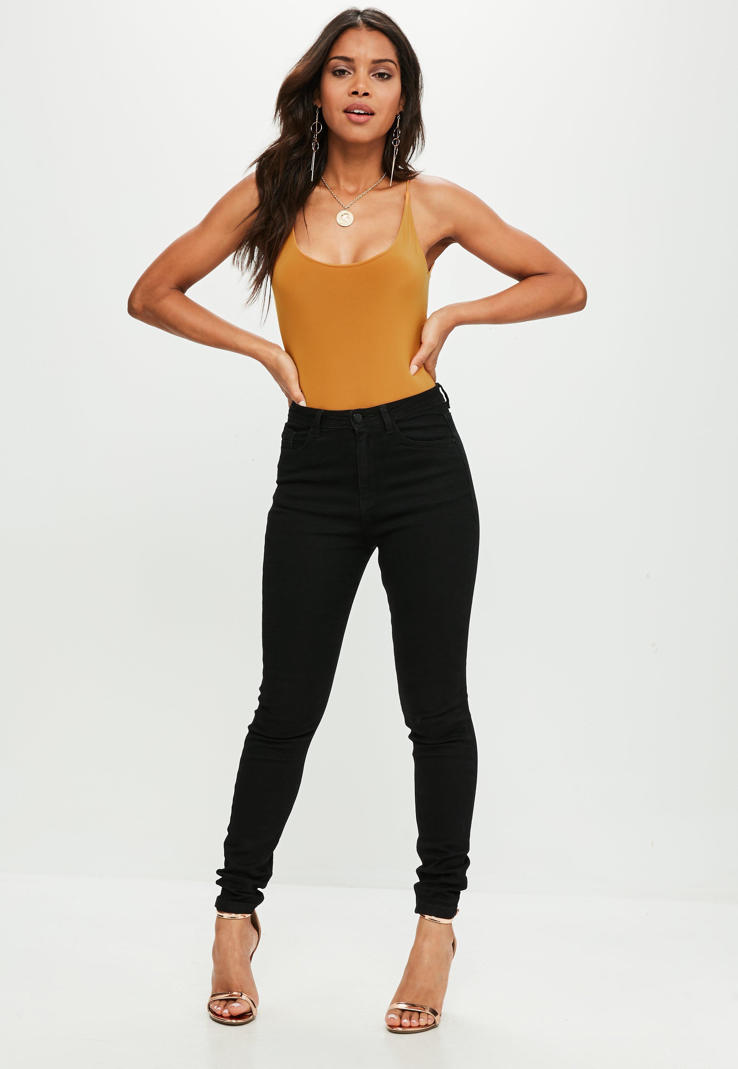 Lyst - Missguided Yellow Slinky Bodysuit in Yellow