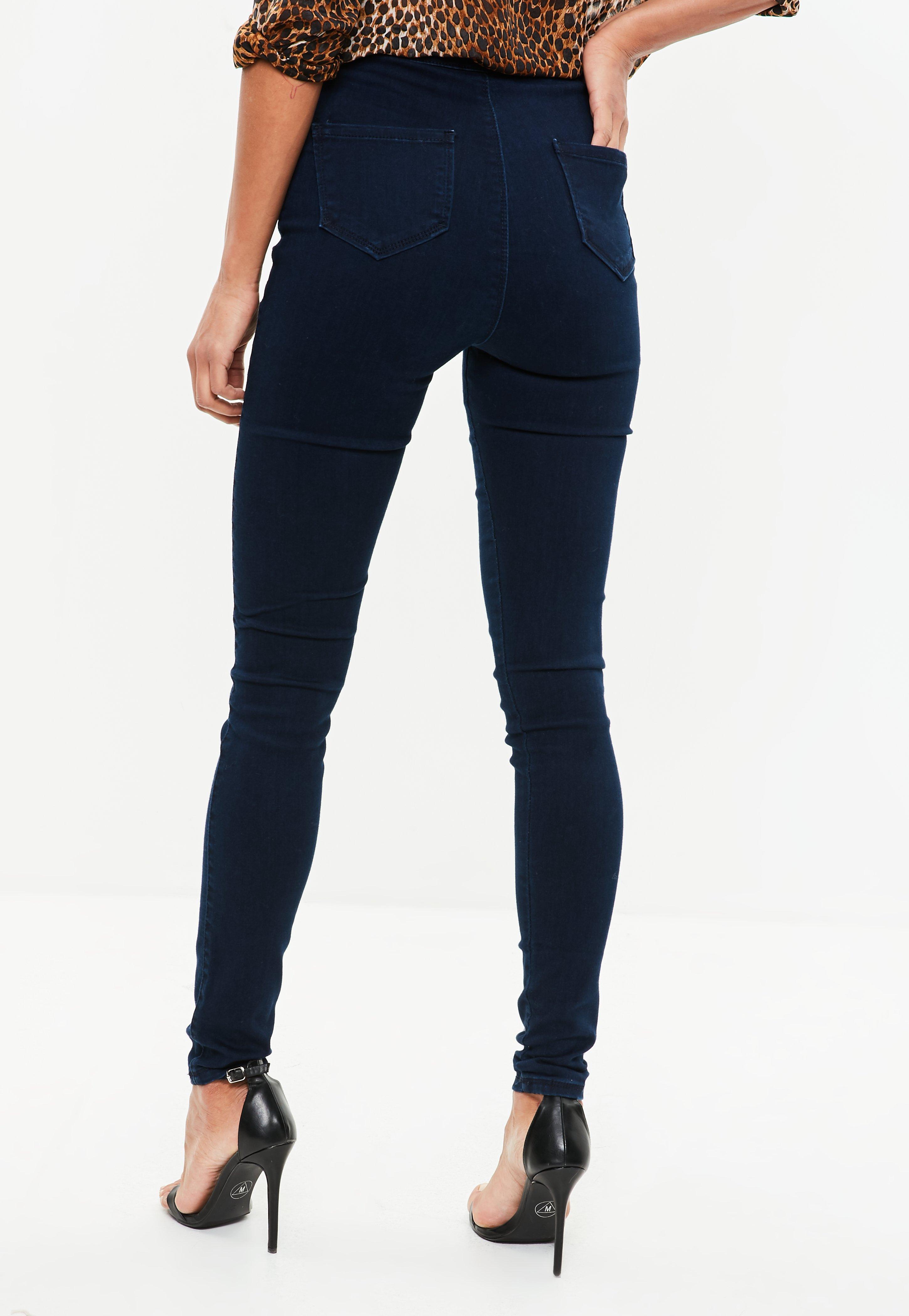 navy high waist trousers