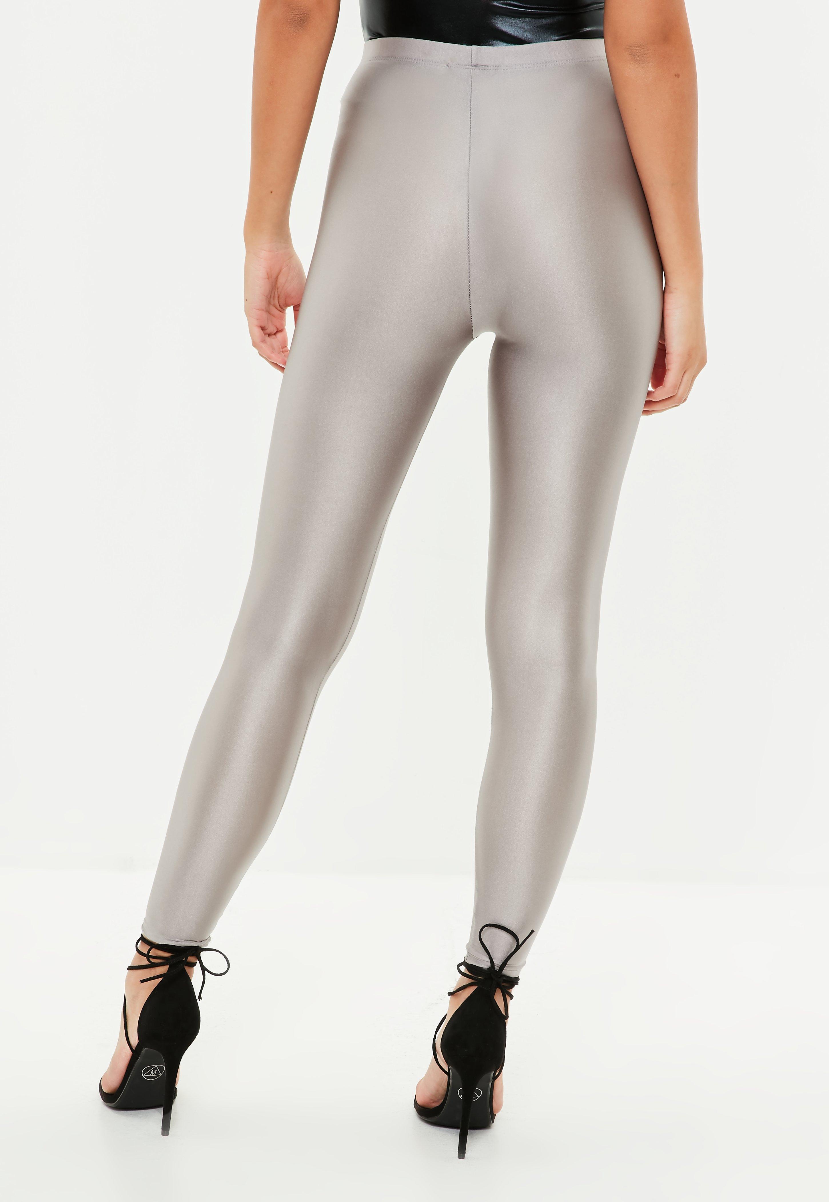 Buy Women's Shiny Silk Satin Nylon Lycra Designer Leggings (Maroon