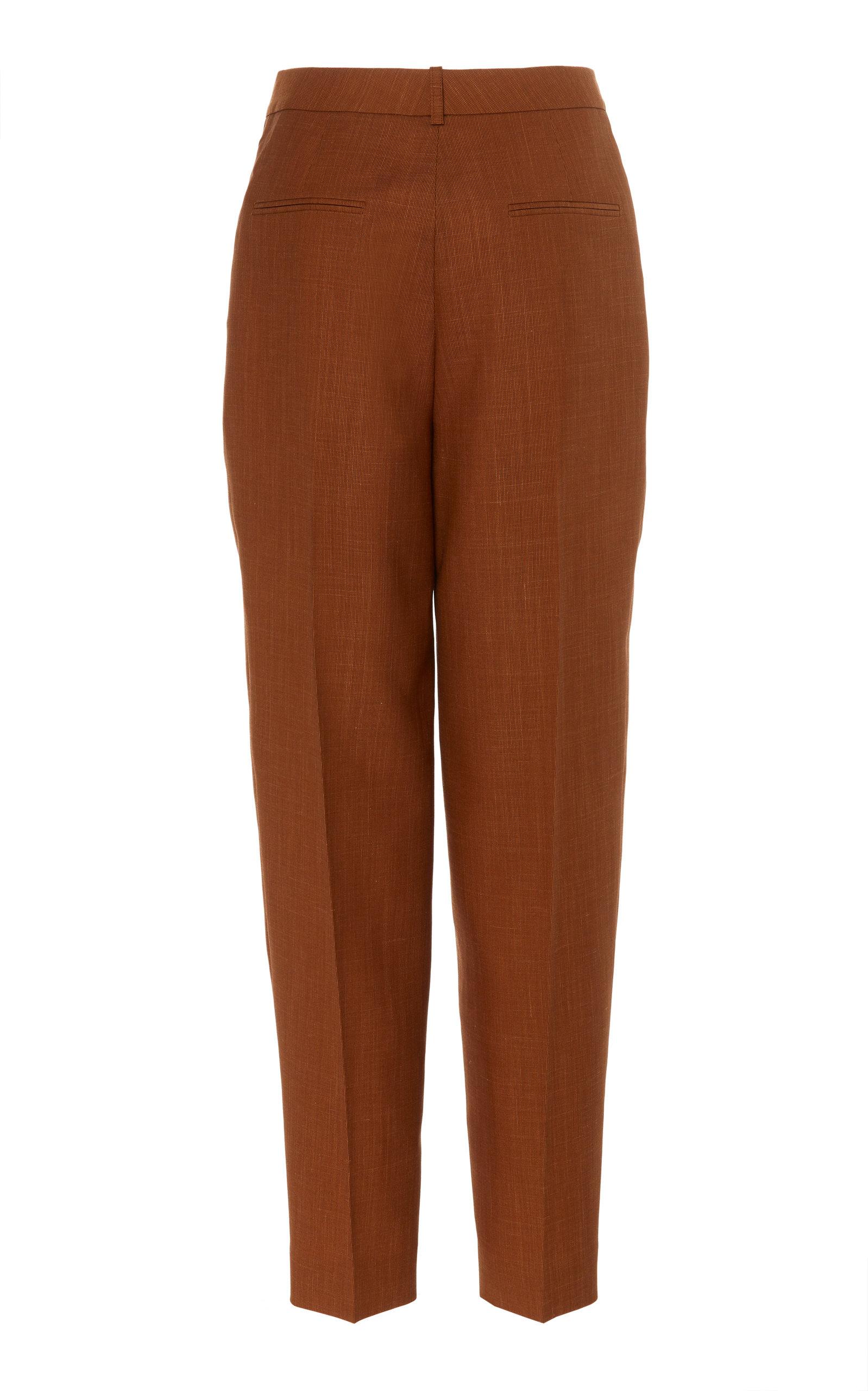 brown straight leg pants