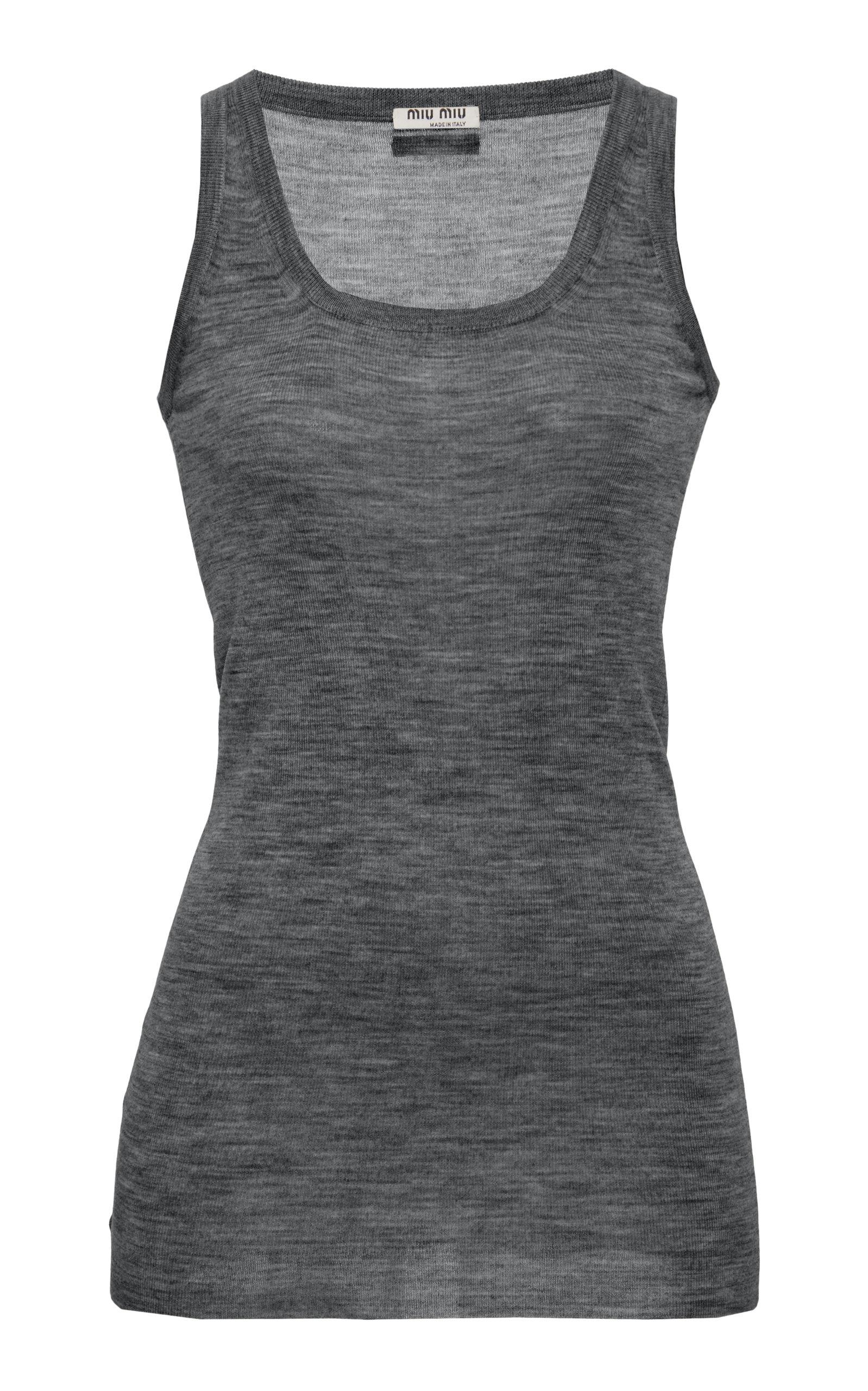 Miu Miu Knit Tank Top in Gray Lyst