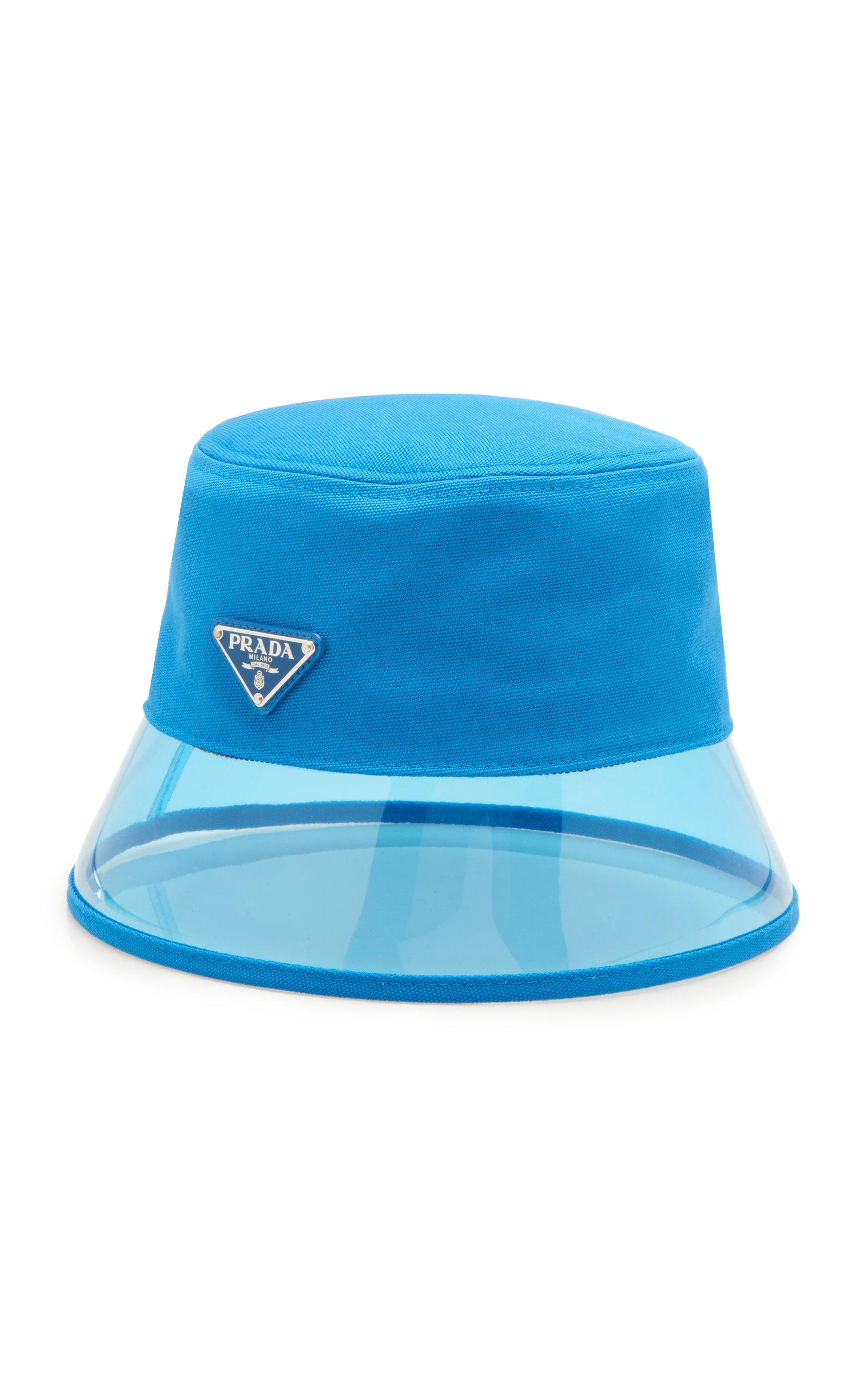 prada nylon bucket hat blue