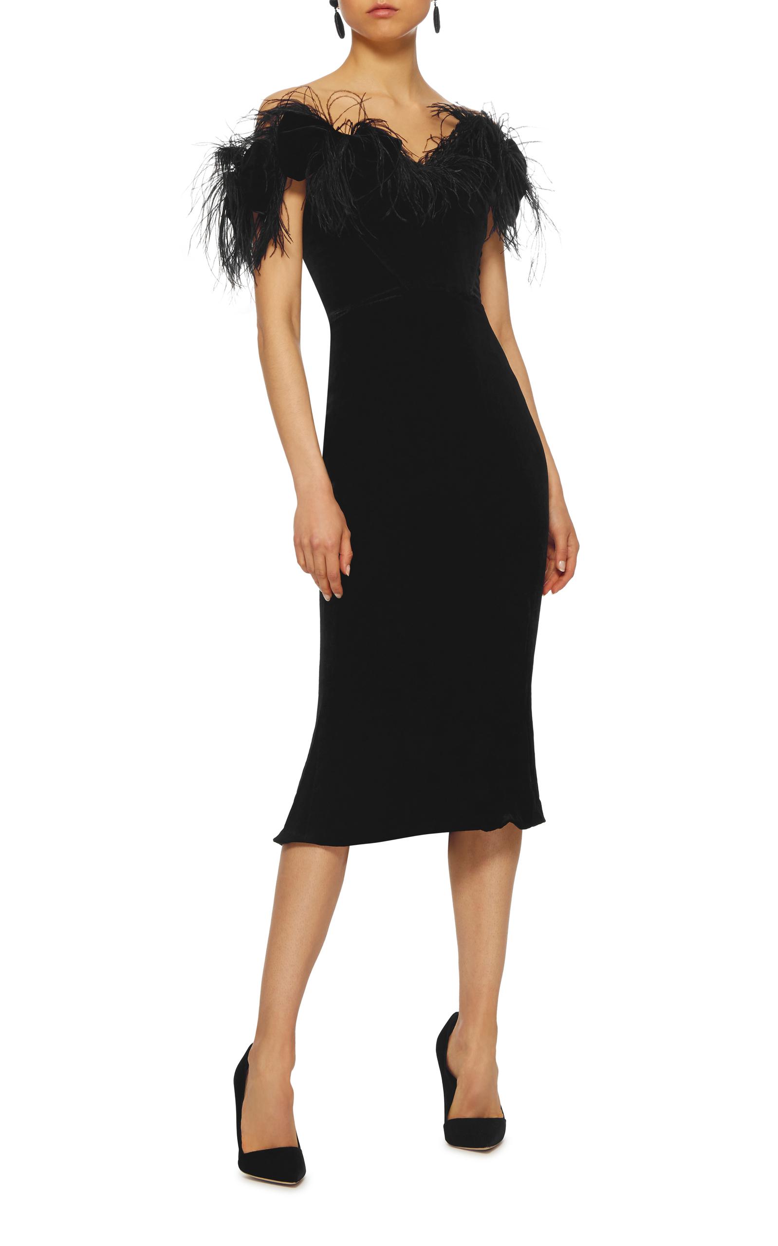 One Shoulder Feather Dress
