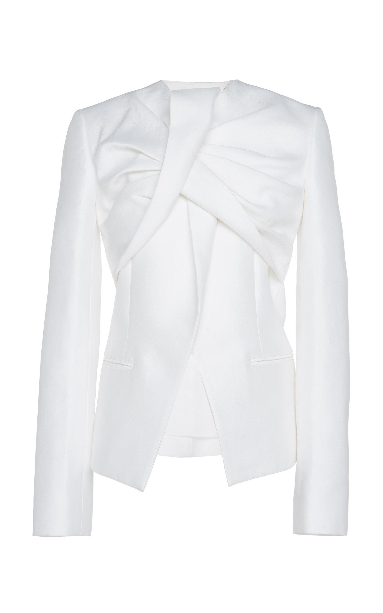 Haider Ackermann Cotton Blend Draped Jacket In White Lyst
