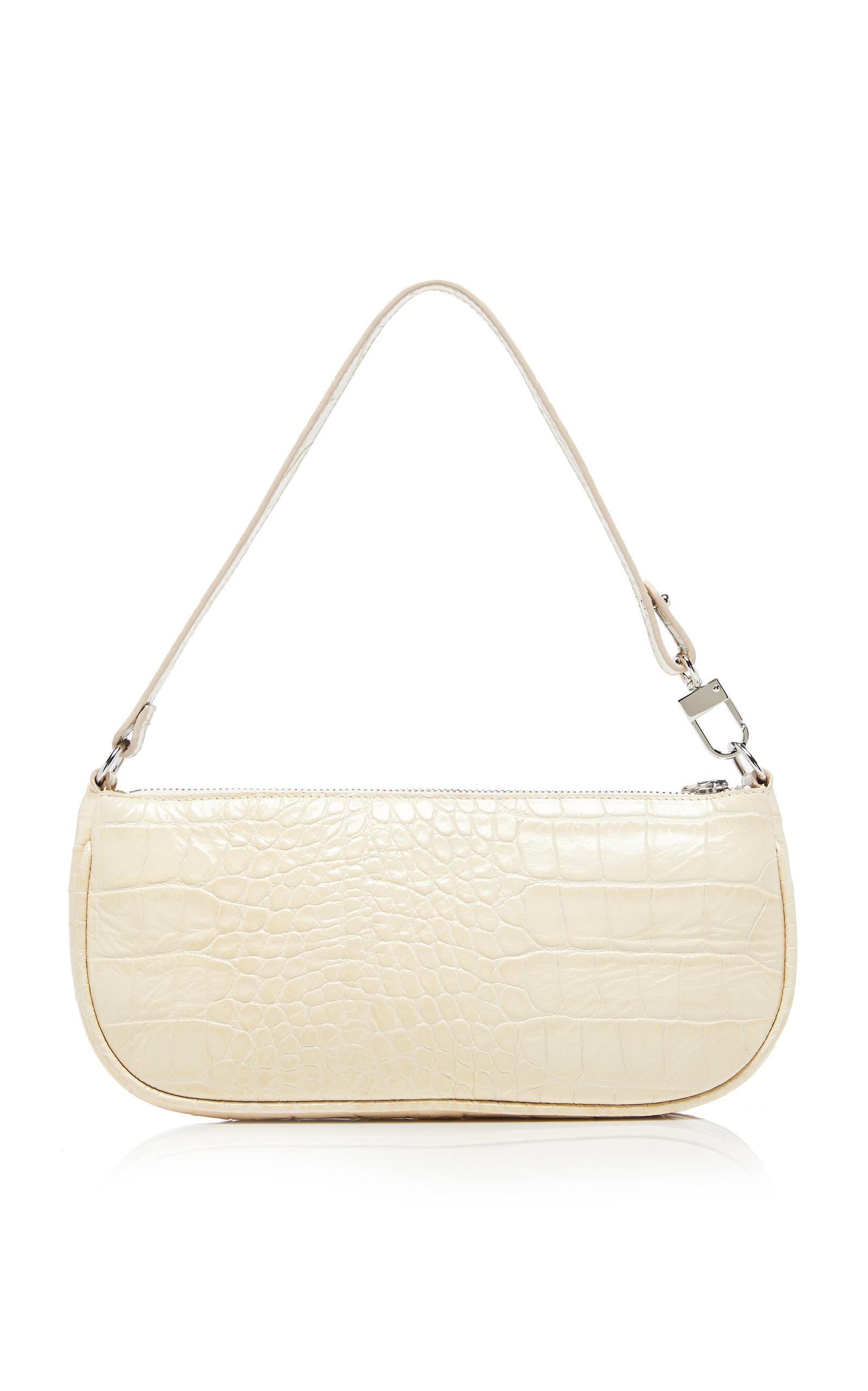 BY FAR Rachel Croco Embossed Leather Bag in White - Lyst