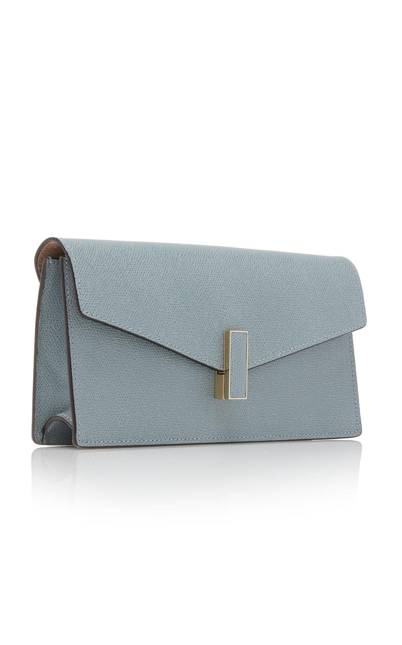 Valextra Iside Leather Clutch in Blue - Lyst