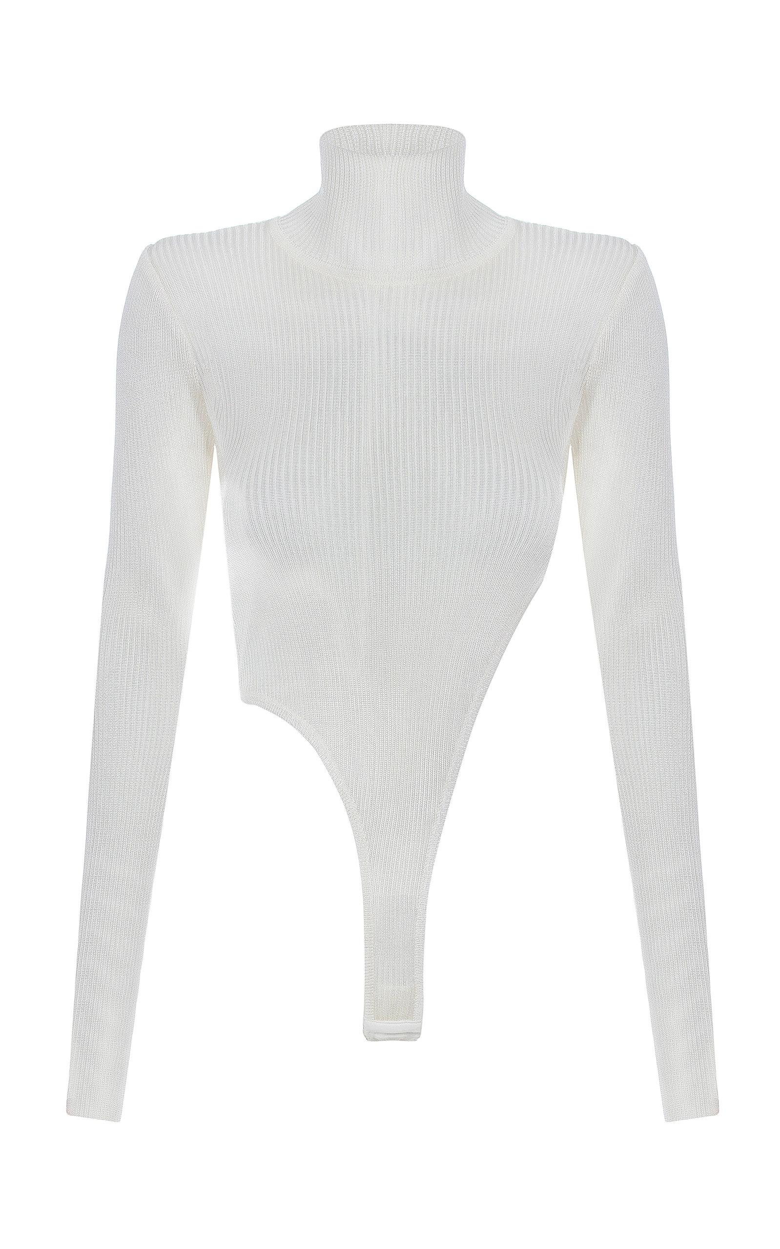 Bevza Synthetic Turtleneck Knit Bodysuit in White Lyst