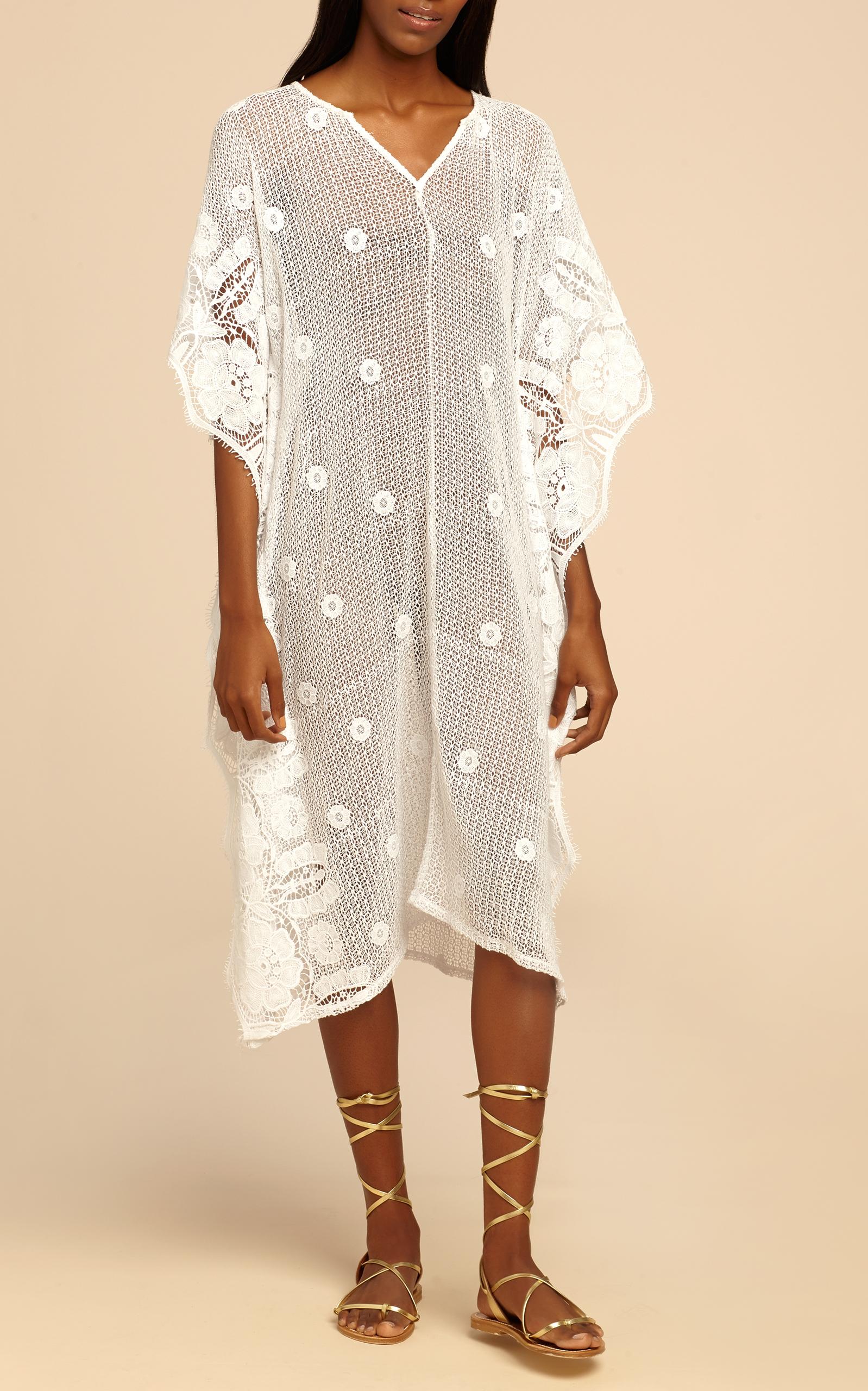 Miguelina Giana Scallop Lace Caftan in White | Lyst