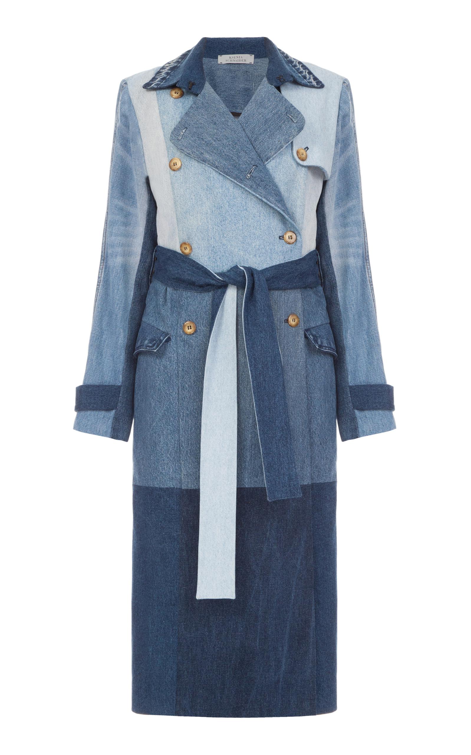 Lyst - Ksenia Schnaider Reworked Denim Patchwork Trench 