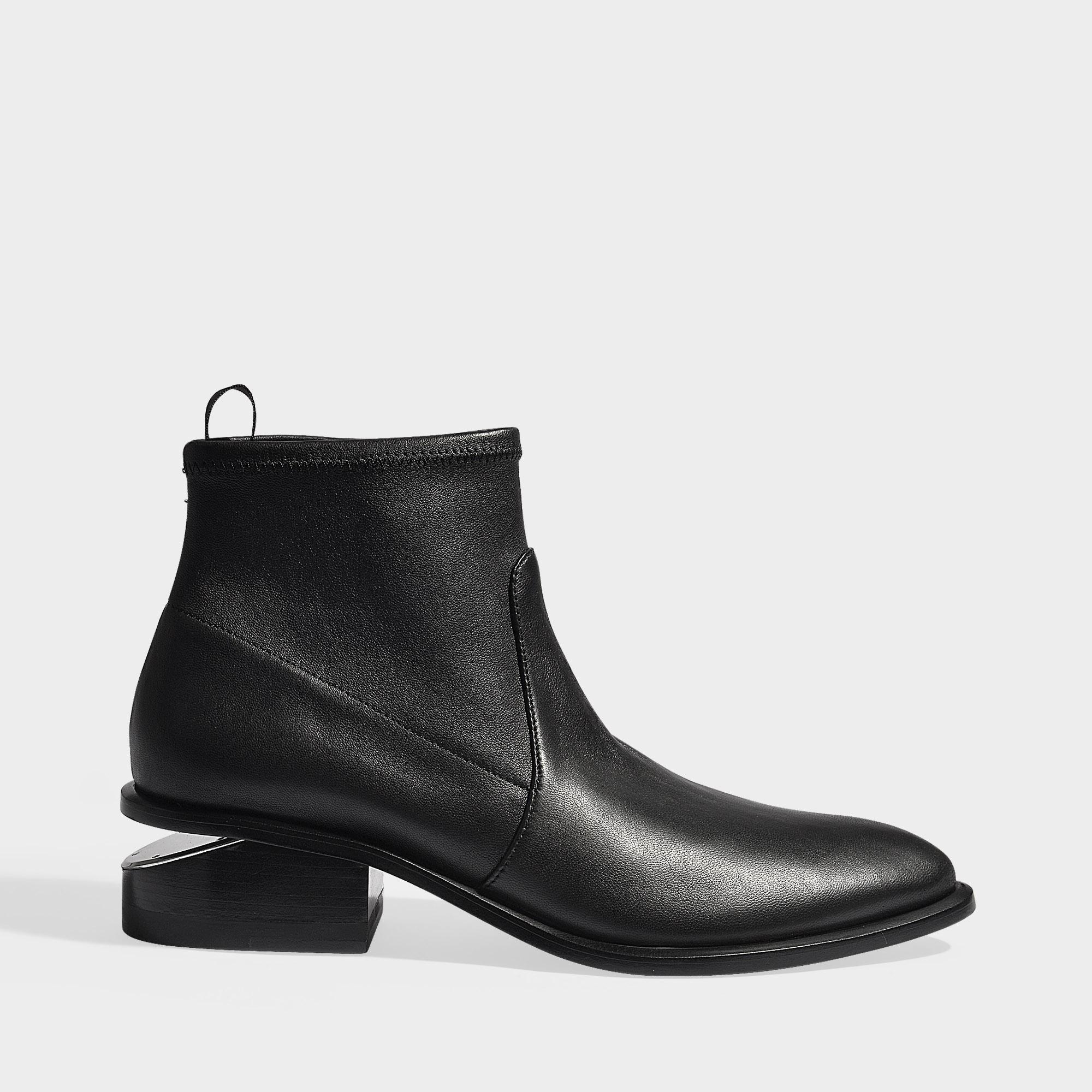 Lyst - Alexander Wang Kori Stretch Boots In Black Leather in Black